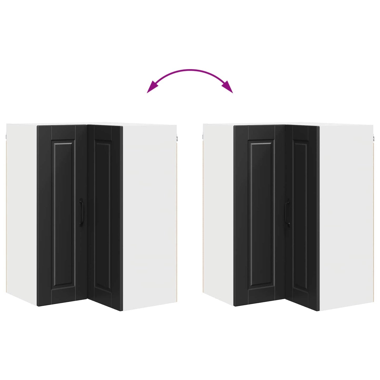 Vegghjørneskap PORTO Svart 57 x 57 x 80 cm Konstruert tre