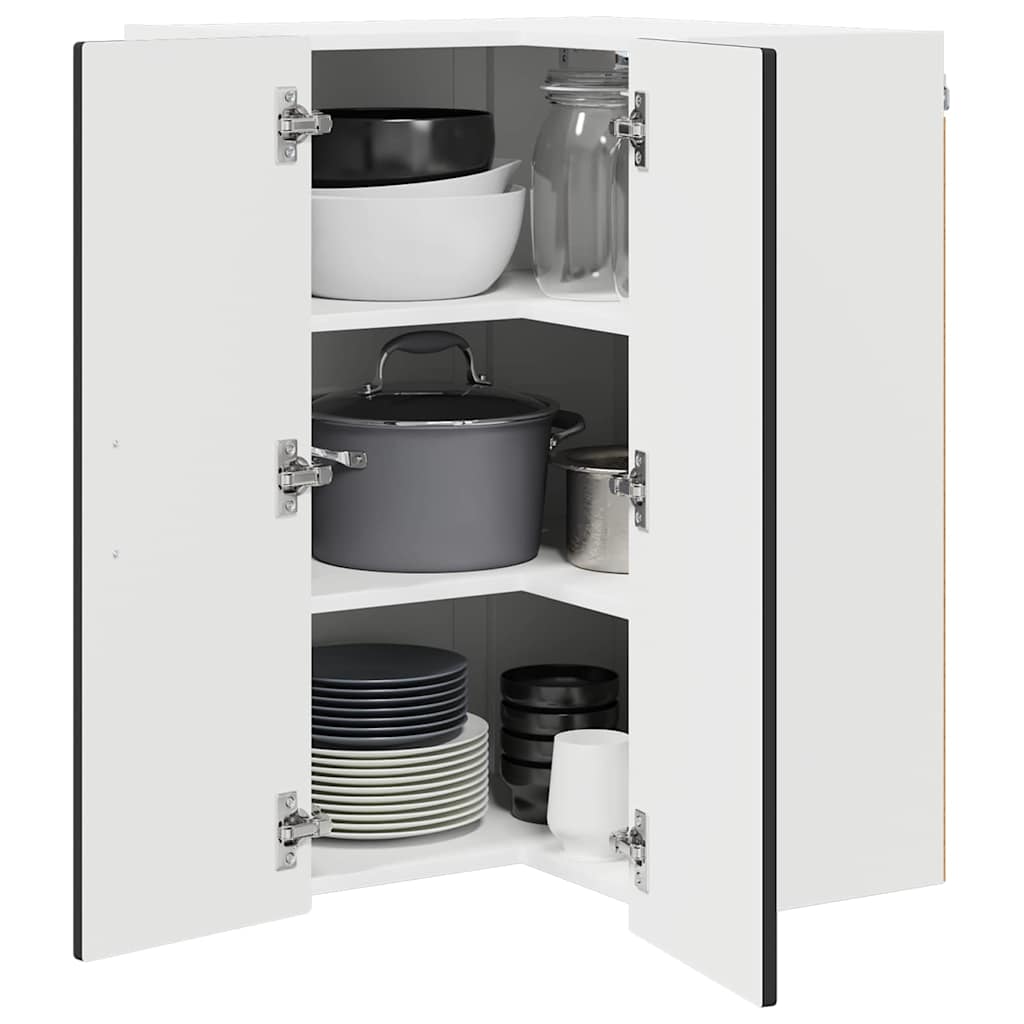Vegghjørneskap PORTO Svart 57 x 57 x 80 cm Konstruert tre