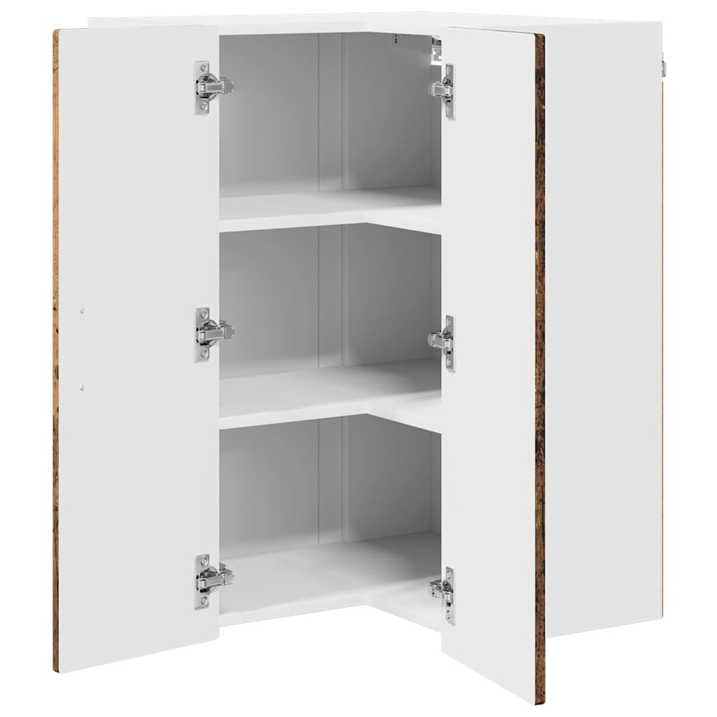 Vegghjørneskap PORTO Gammelt tre 57 x 57 x 80 cm Konstruert tre