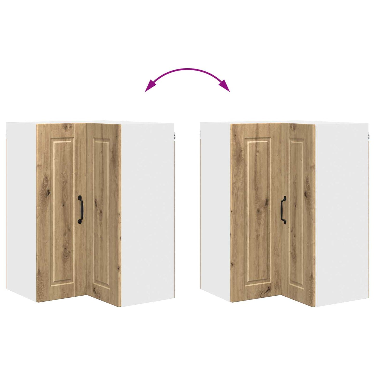 Vegghjørneskap PORTO Artisan Eik 57 x 57 x 80 cm Konstruert tre