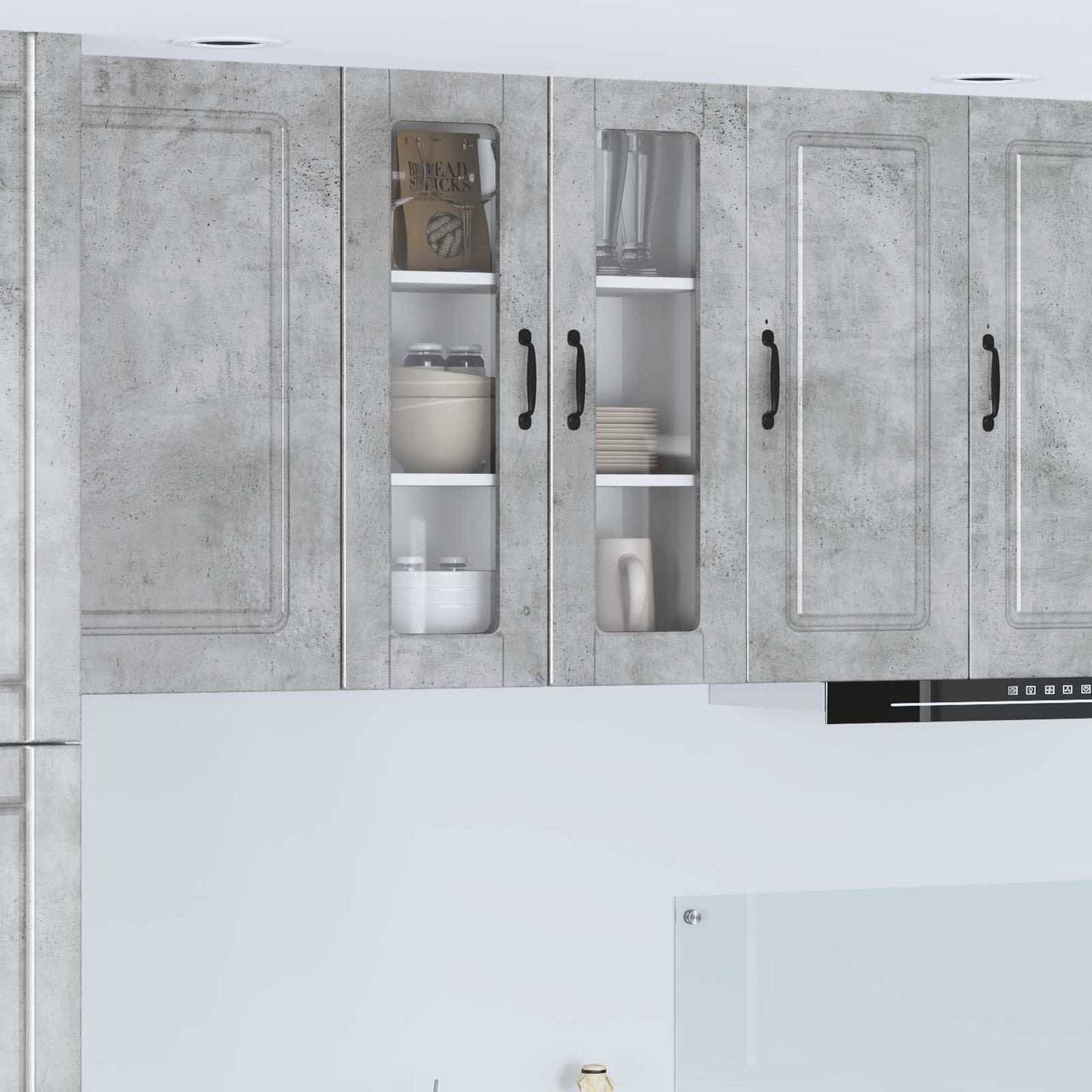 Vegghylle PORTO Betonggrå 60 x 31 x 80 cm Konstruert tre