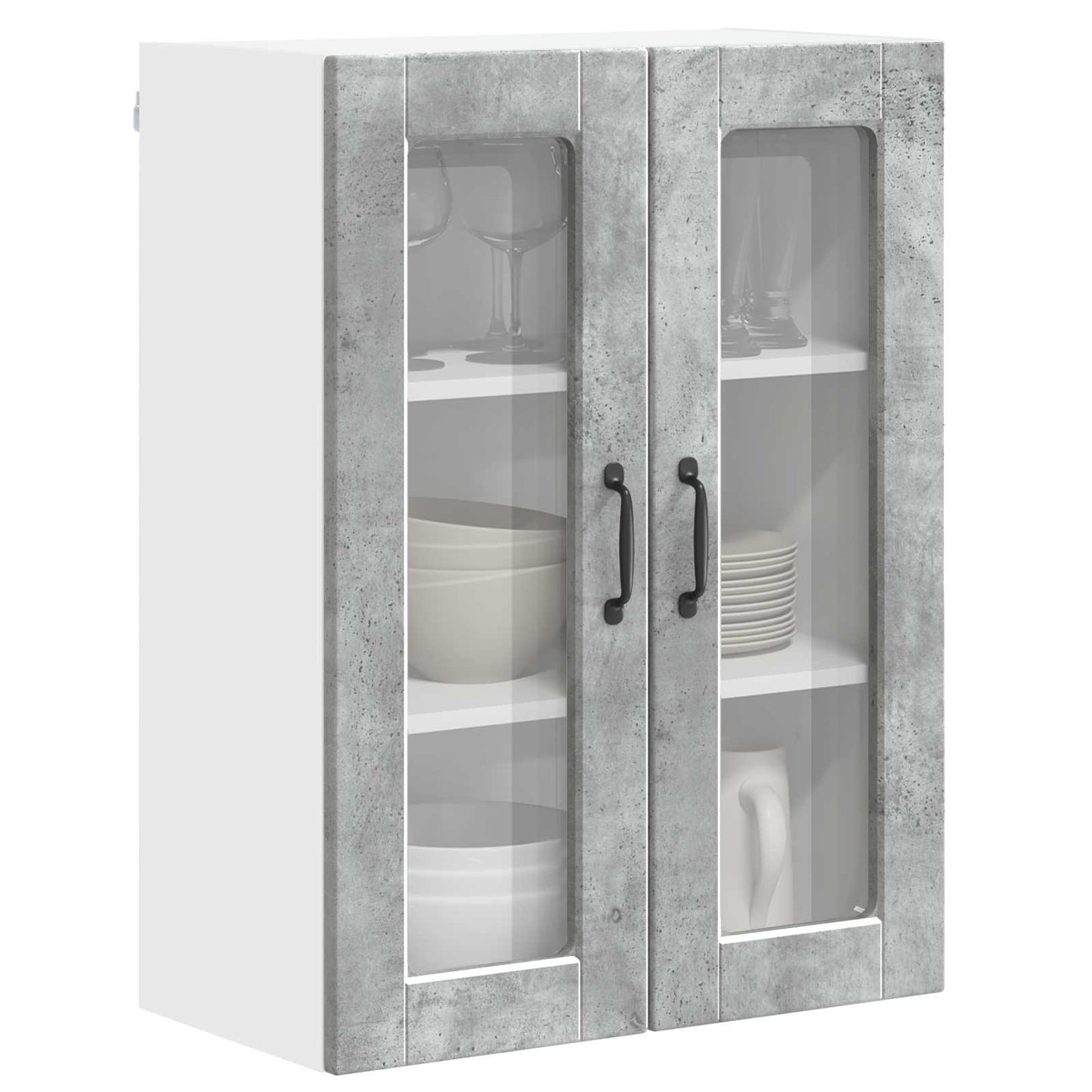 Vegghylle PORTO Betonggrå 60 x 31 x 80 cm Konstruert tre
