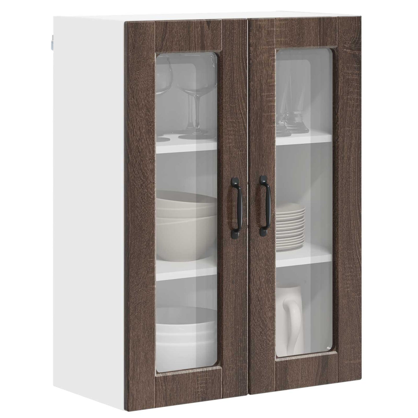 Vegghylle PORTO Brun Eik 60 x 31 x 80 cm Konstruert tre