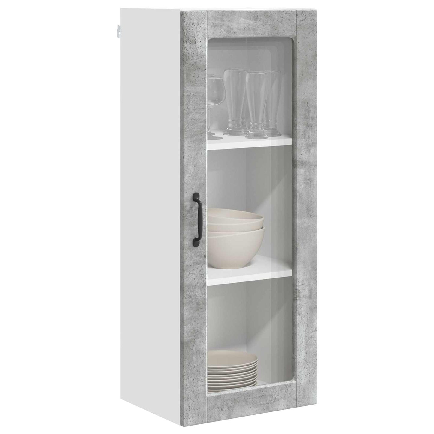 Vegghylle PORTO Betonggrå 40 x 31 x 100 cm Konstruert tre
