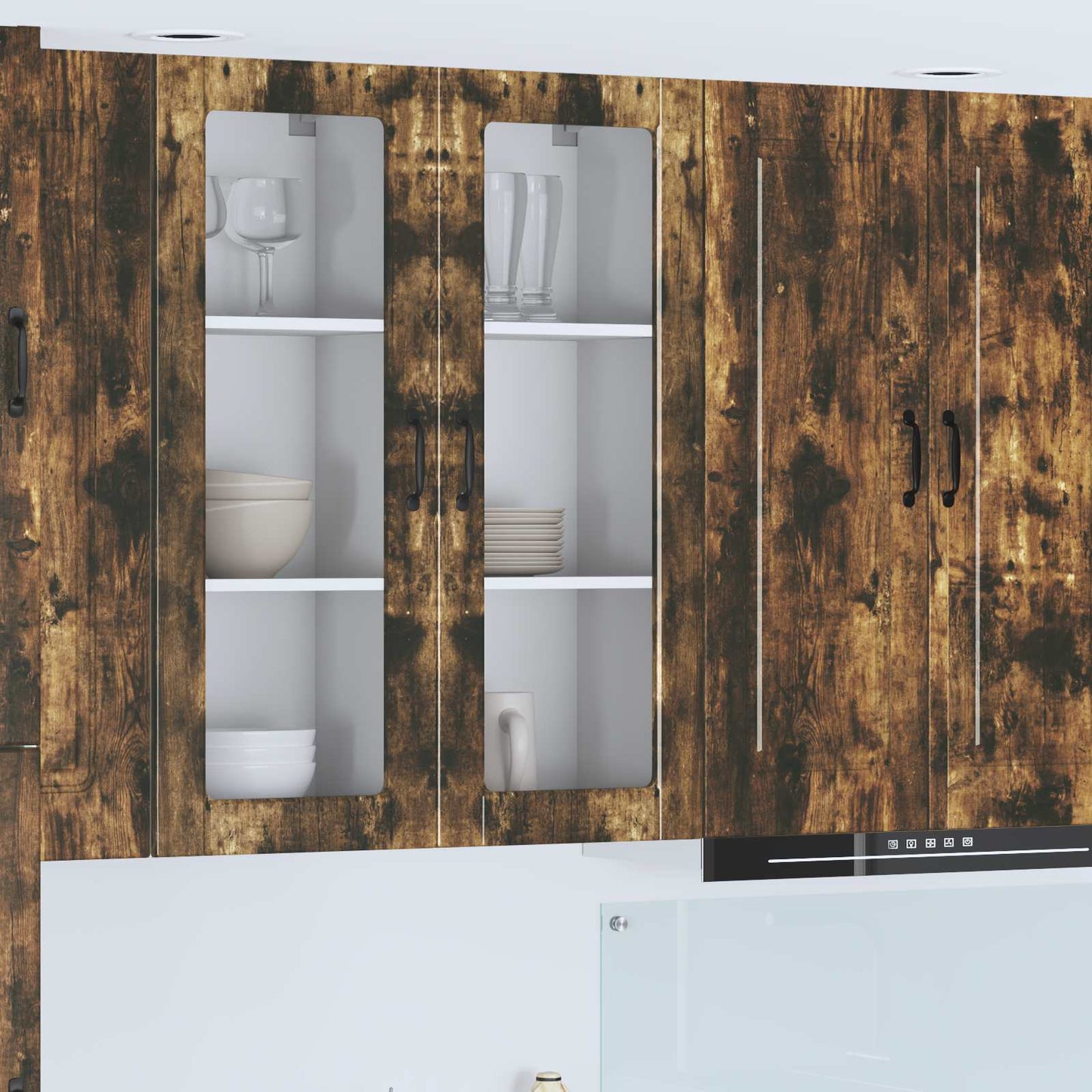Vegghylle PORTO Røkt eik 40 x 31 x 100 cm Konstruert tre
