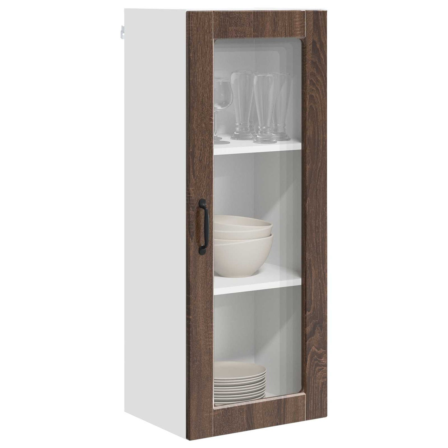 Vegghylle PORTO Brun Eik 40 x 31 x 100 cm Konstruert tre
