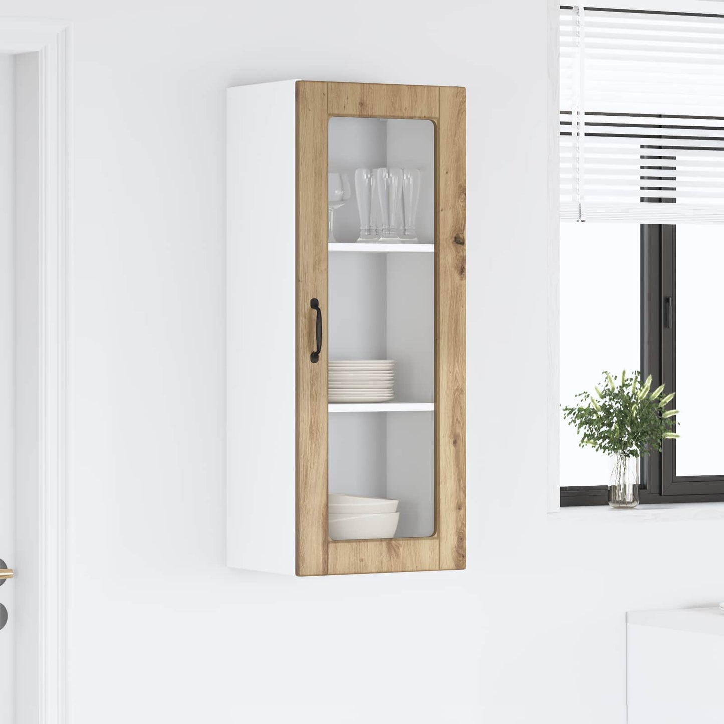 Vegghylle PORTO Artisan Eik 40 x 31 x 100 cm Konstruert tre