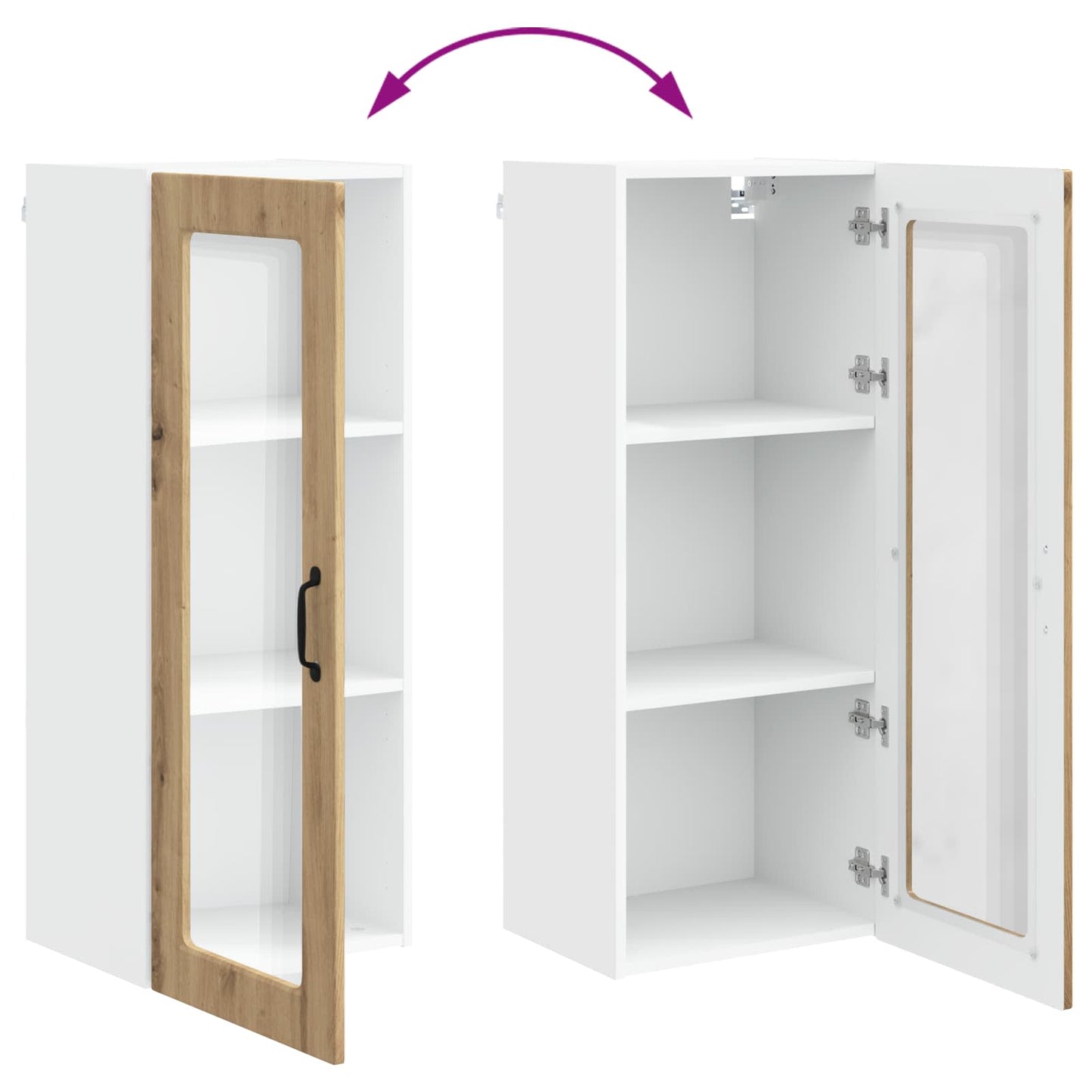 Vegghylle PORTO Artisan Eik 40 x 31 x 100 cm Konstruert tre