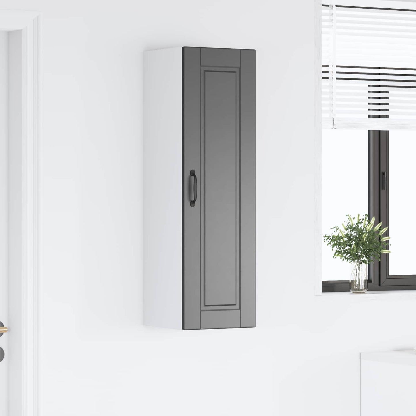 Veggskap PORTO Svart 30 x 31 x 100 cm Konstruert tre