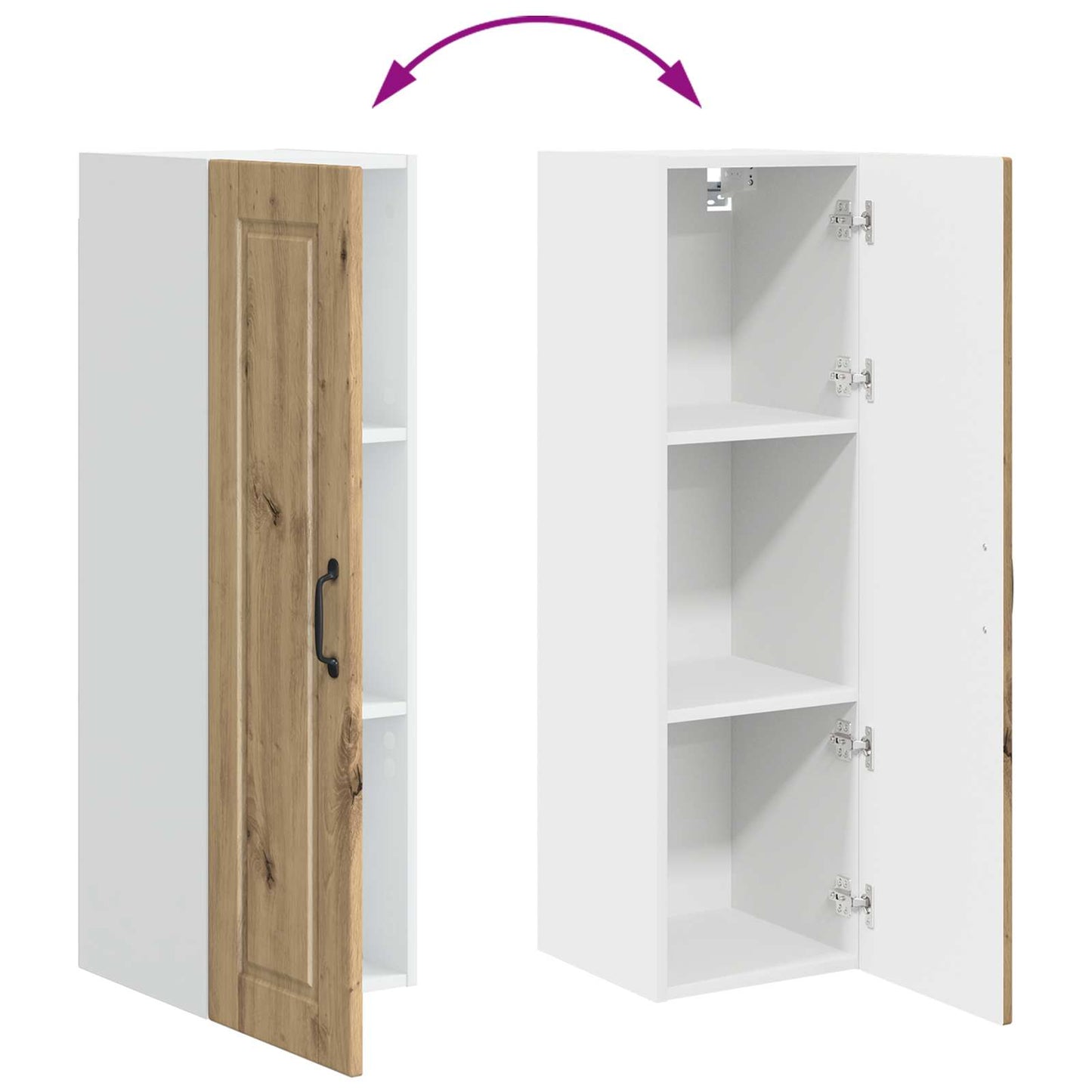 Veggskap PORTO Artisan Eik 30 x 31 x 100 cm Konstruert tre