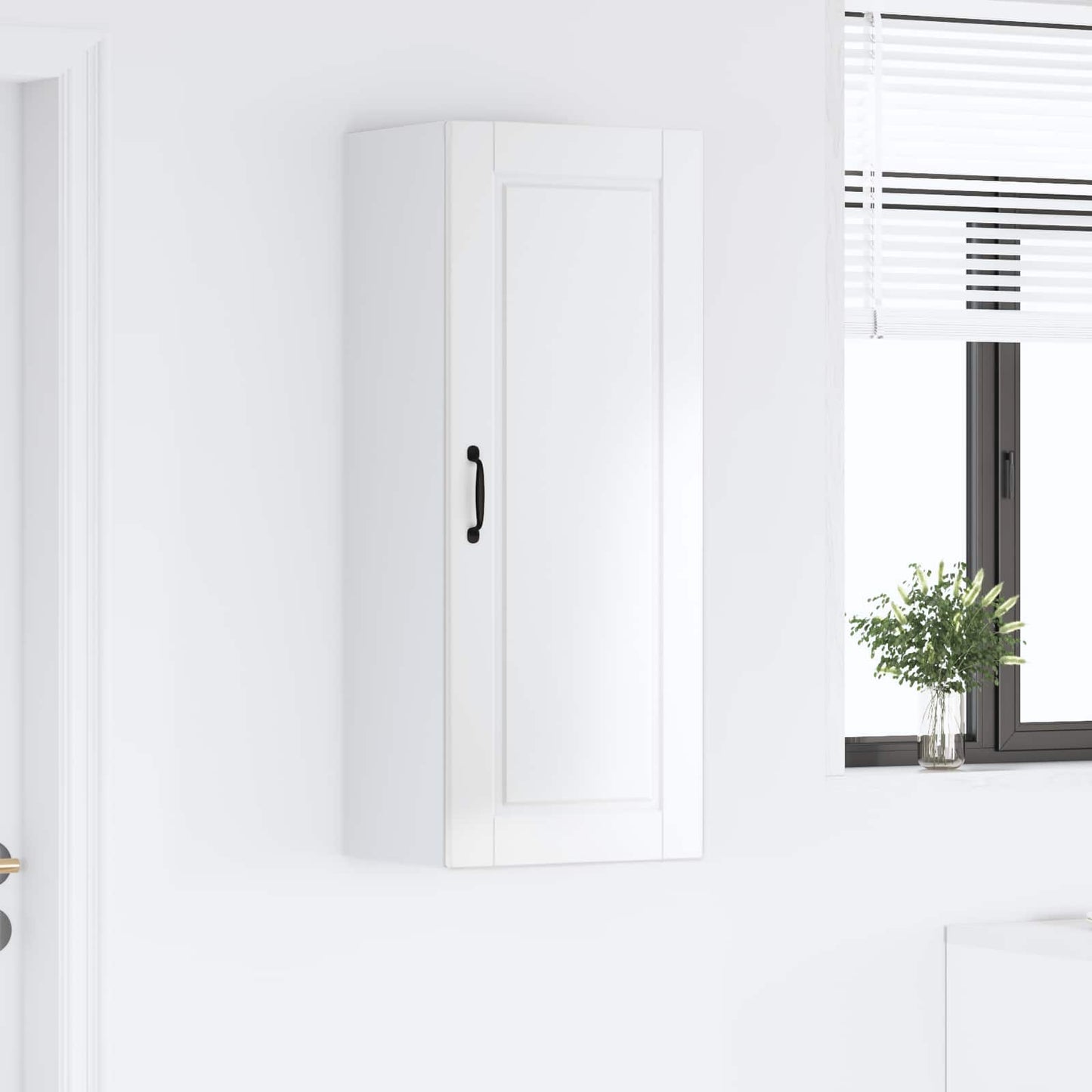 Veggskap PORTO Høyglanset hvit 40 x 31 x 100 cm Konstruert tre