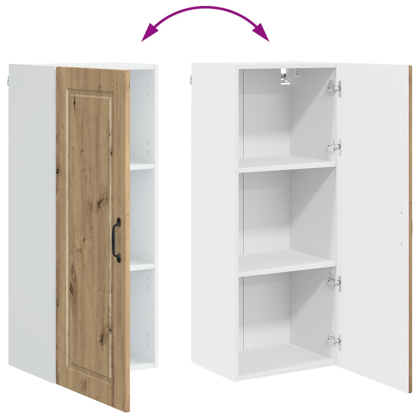 Veggskap PORTO Artisan Eik 40 x 31 x 100 cm Konstruert tre