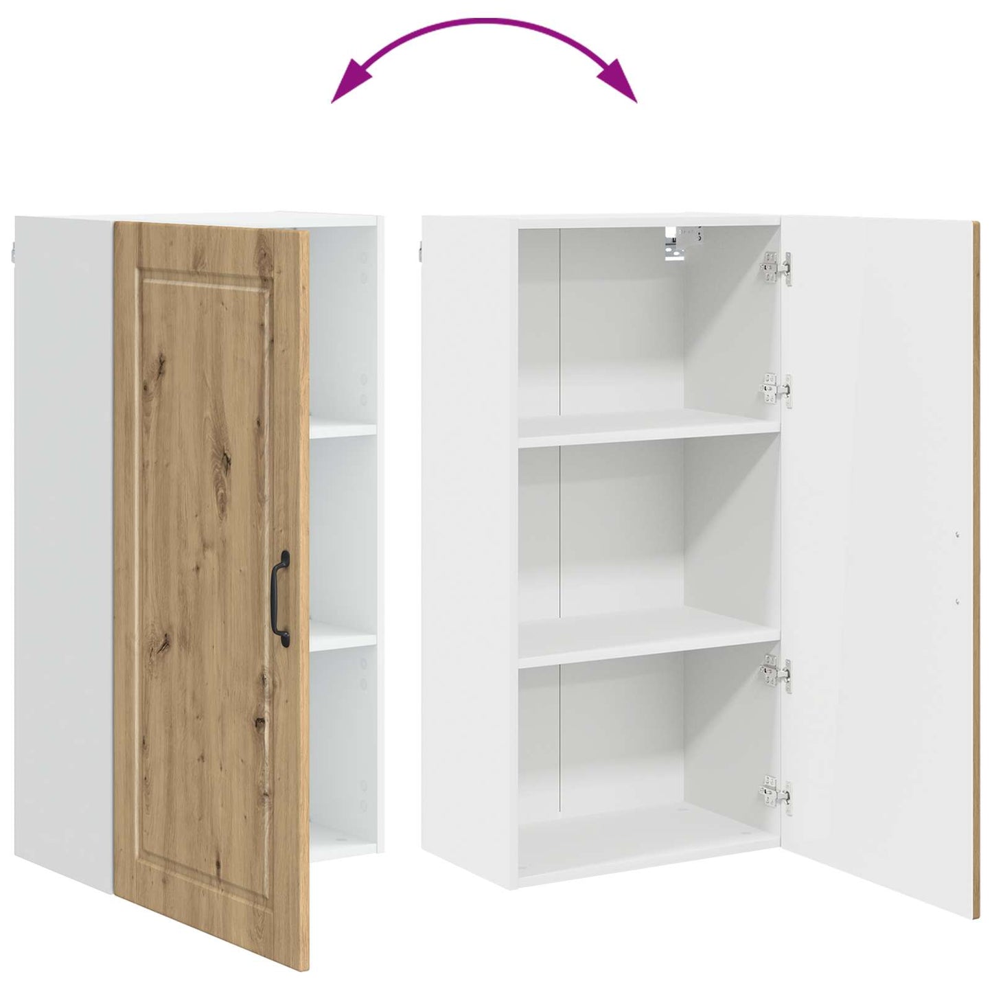 Veggskap PORTO Artisan Eik 50 x 31 x 100 cm Konstruert tre