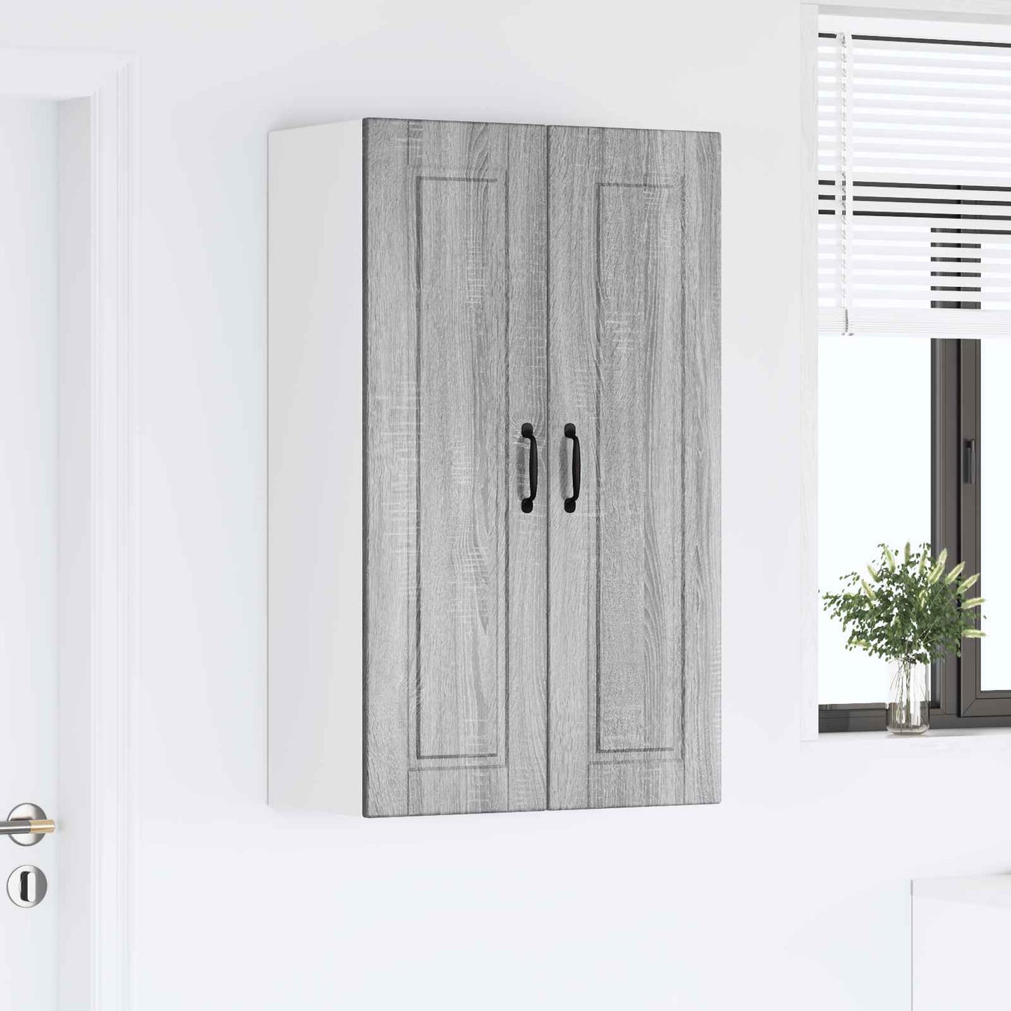 Veggskap PORTO Grå Sonoma 60 x 31 x 100 cm Konstruert tre