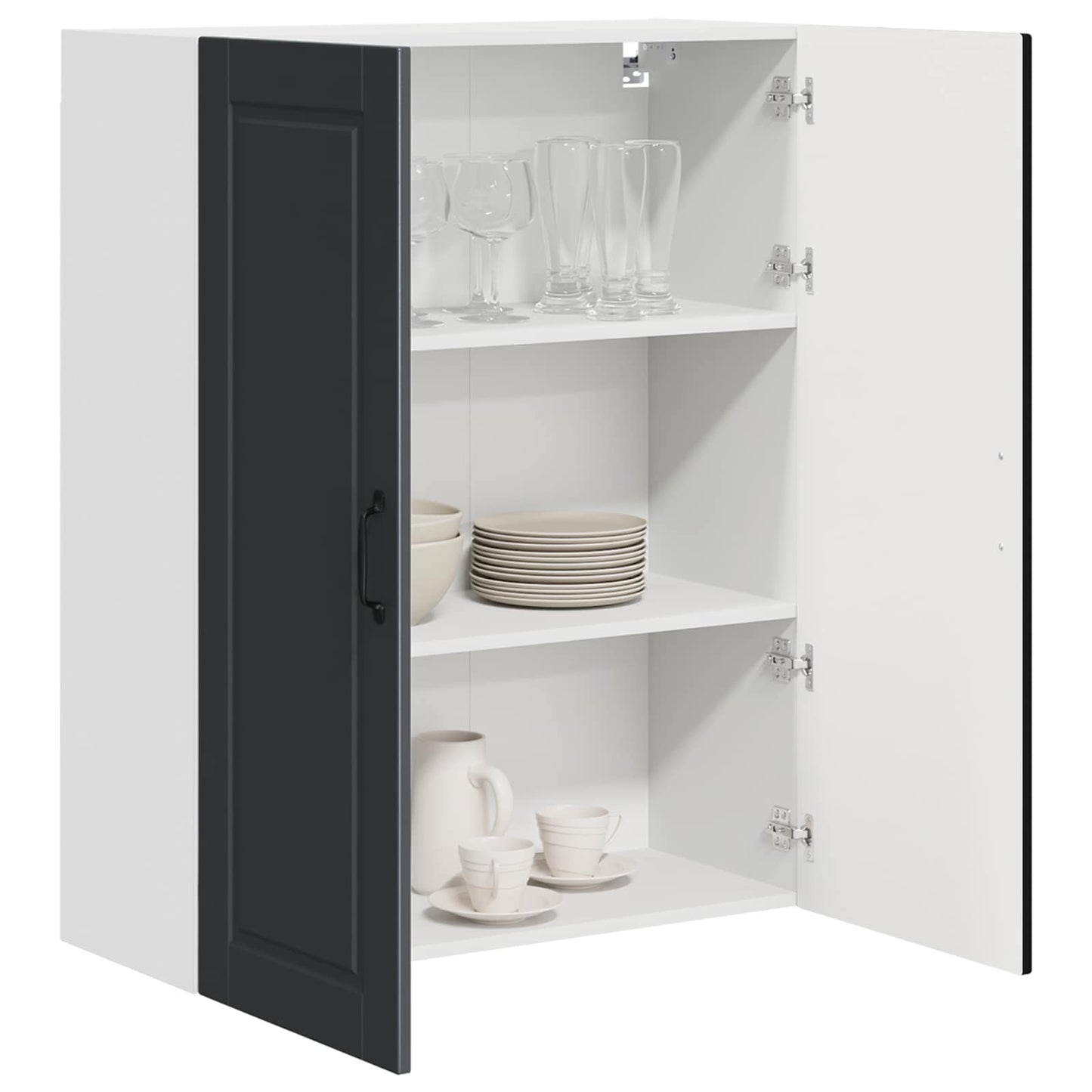 Veggskap PORTO Svart 80 x 31 x 100 cm Konstruert tre