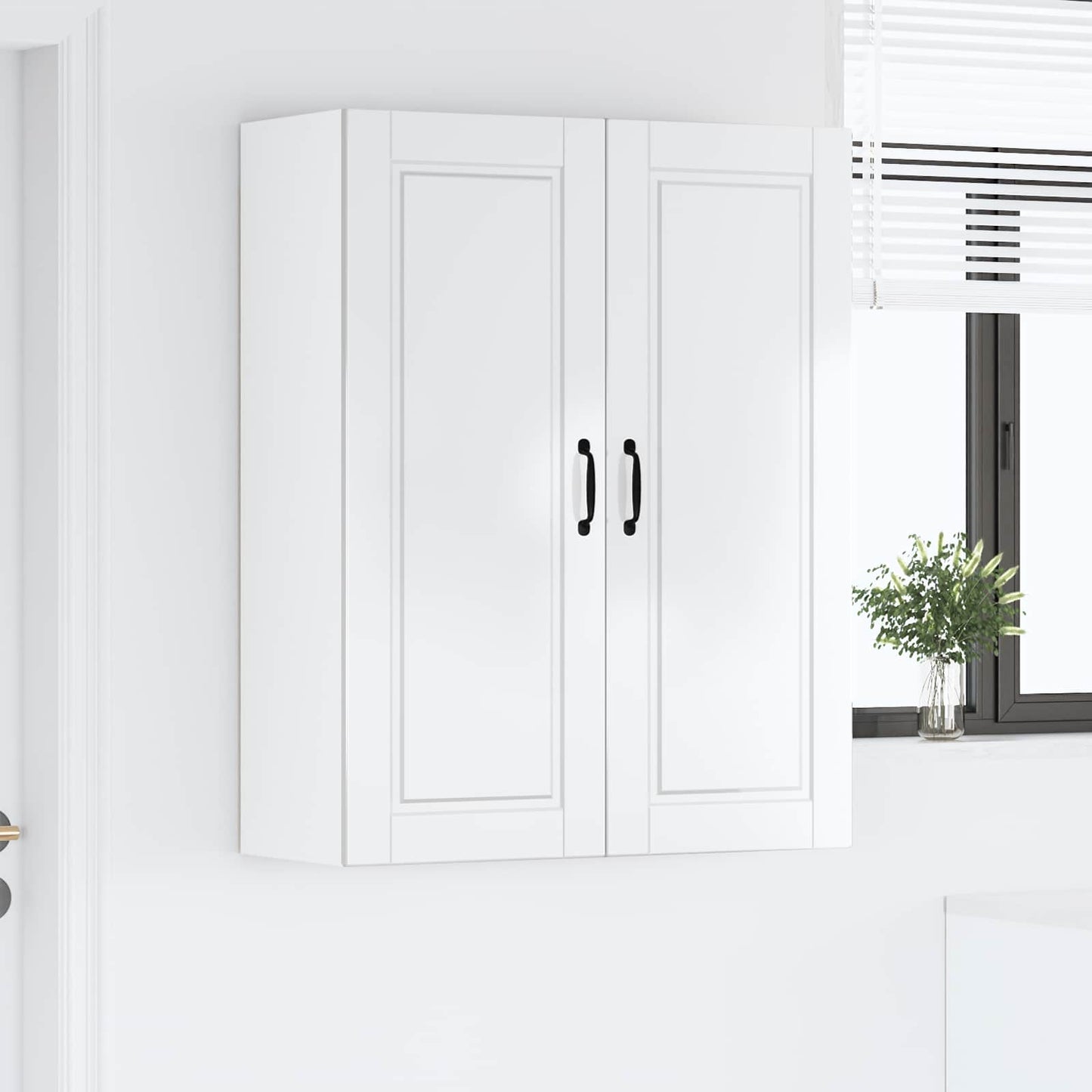 Veggskap PORTO Høyglanset hvit 80 x 31 x 100 cm Konstruert tre