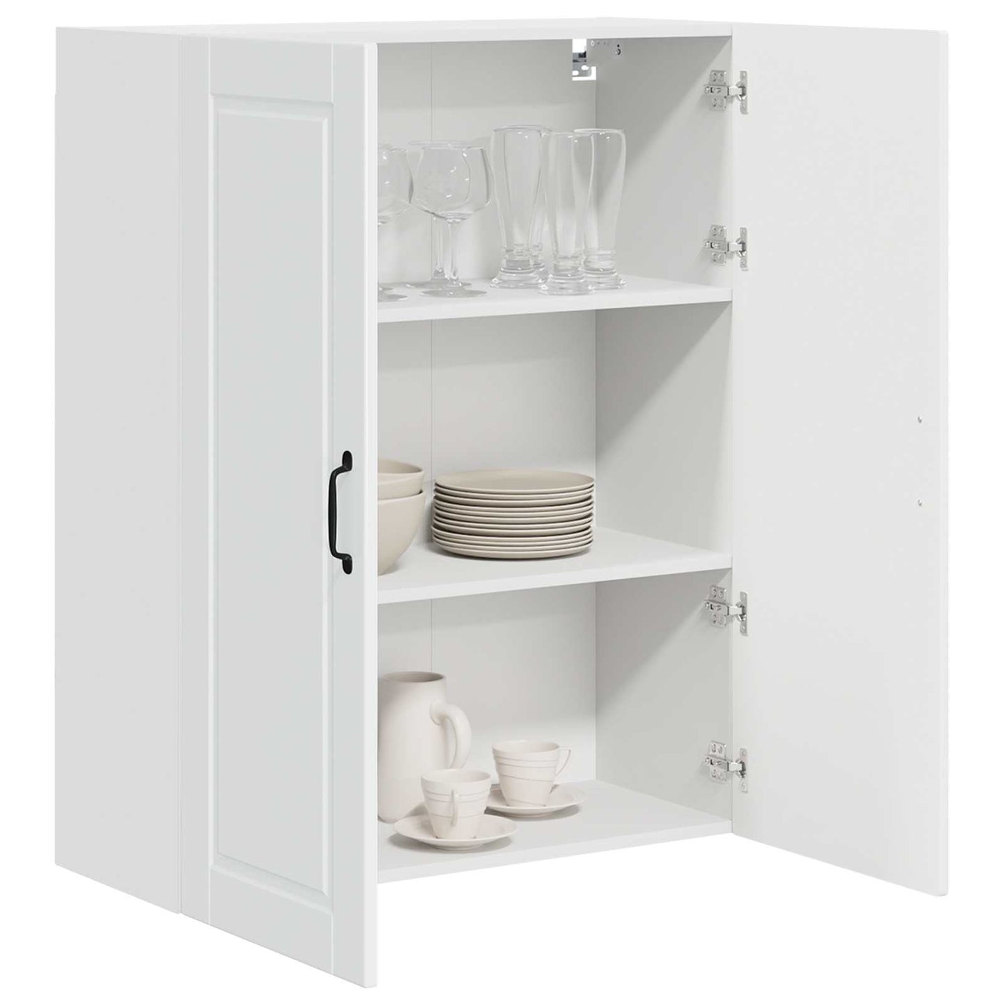 Veggskap PORTO Høyglanset hvit 80 x 31 x 100 cm Konstruert tre