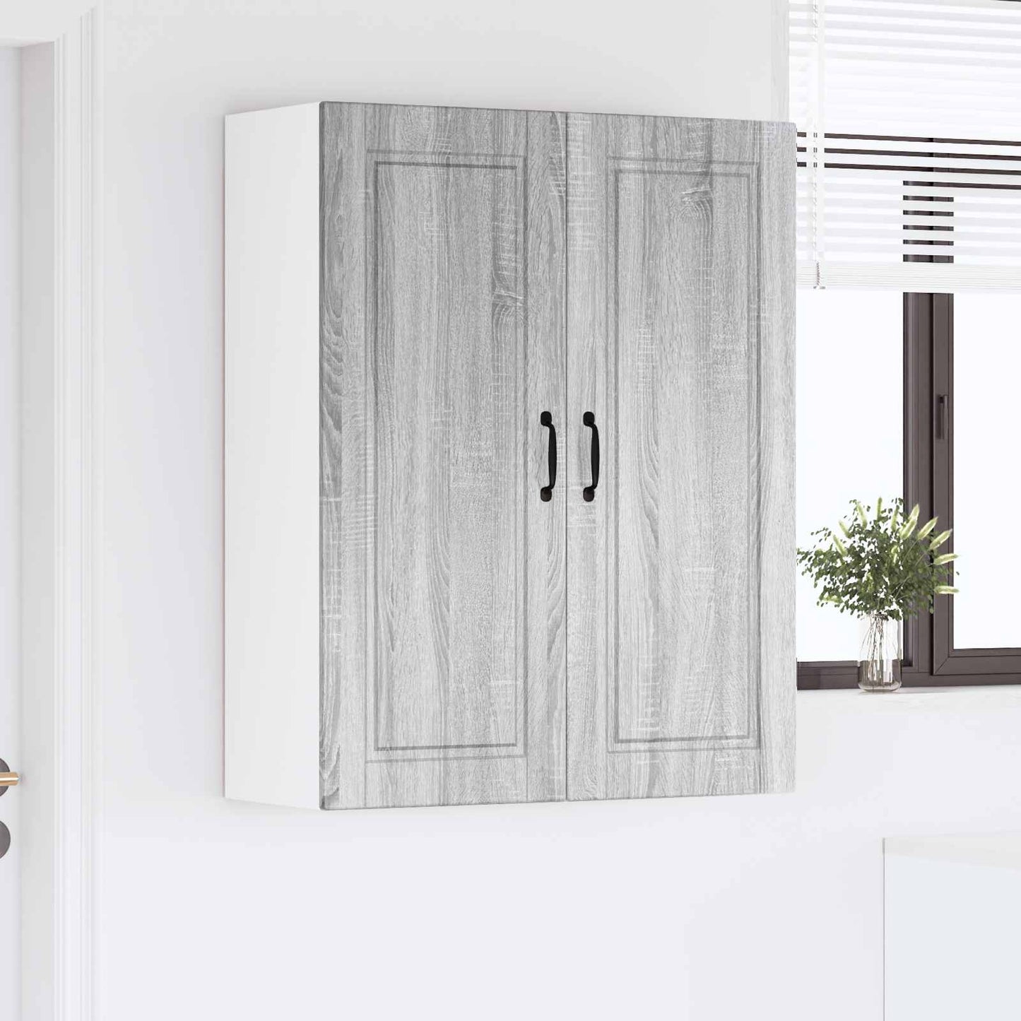 Veggskap PORTO Grå Sonoma 80 x 31 x 100 cm Konstruert tre
