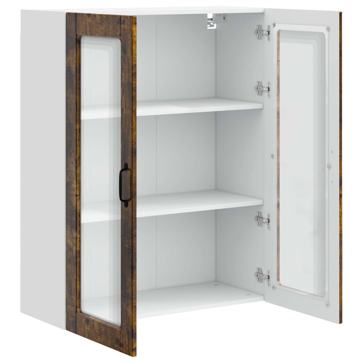 Vegghylle PORTO Røkt eik 80 x 31 x 100 cm Konstruert tre