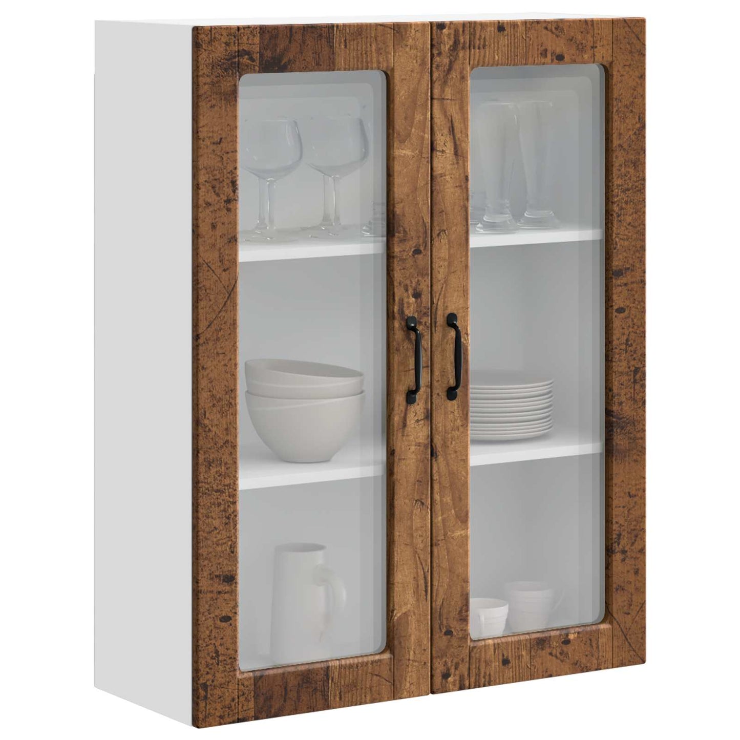 Vegghylle PORTO Gammelt tre 80 x 31 x 100 cm Konstruert tre