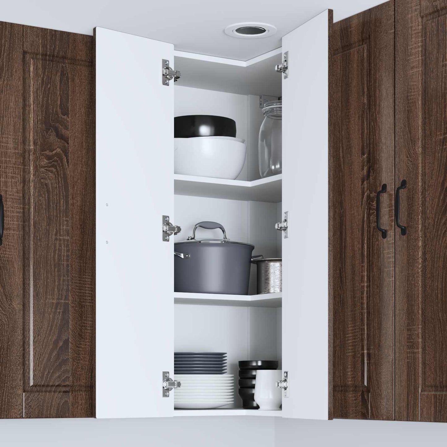 Vegghjørneskap PORTO Brun Eik 57 x 57 x 100 cm Konstruert tre