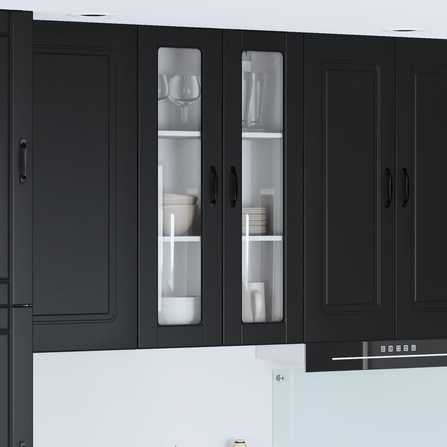Vegghylle PORTO Svart 60 x 31 x 100 cm Konstruert tre