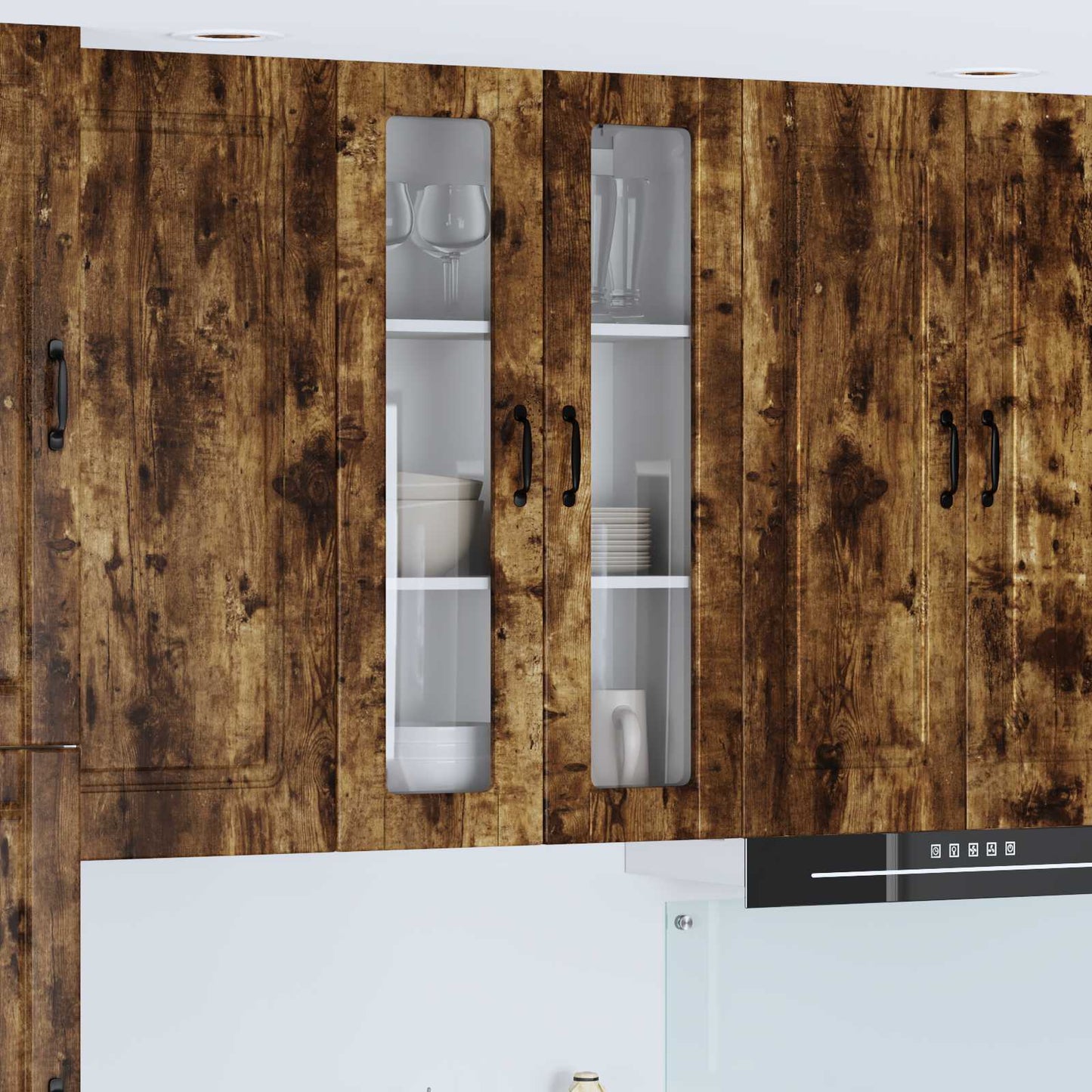 Vegghylle PORTO Røkt eik 60 x 31 x 100 cm Konstruert tre