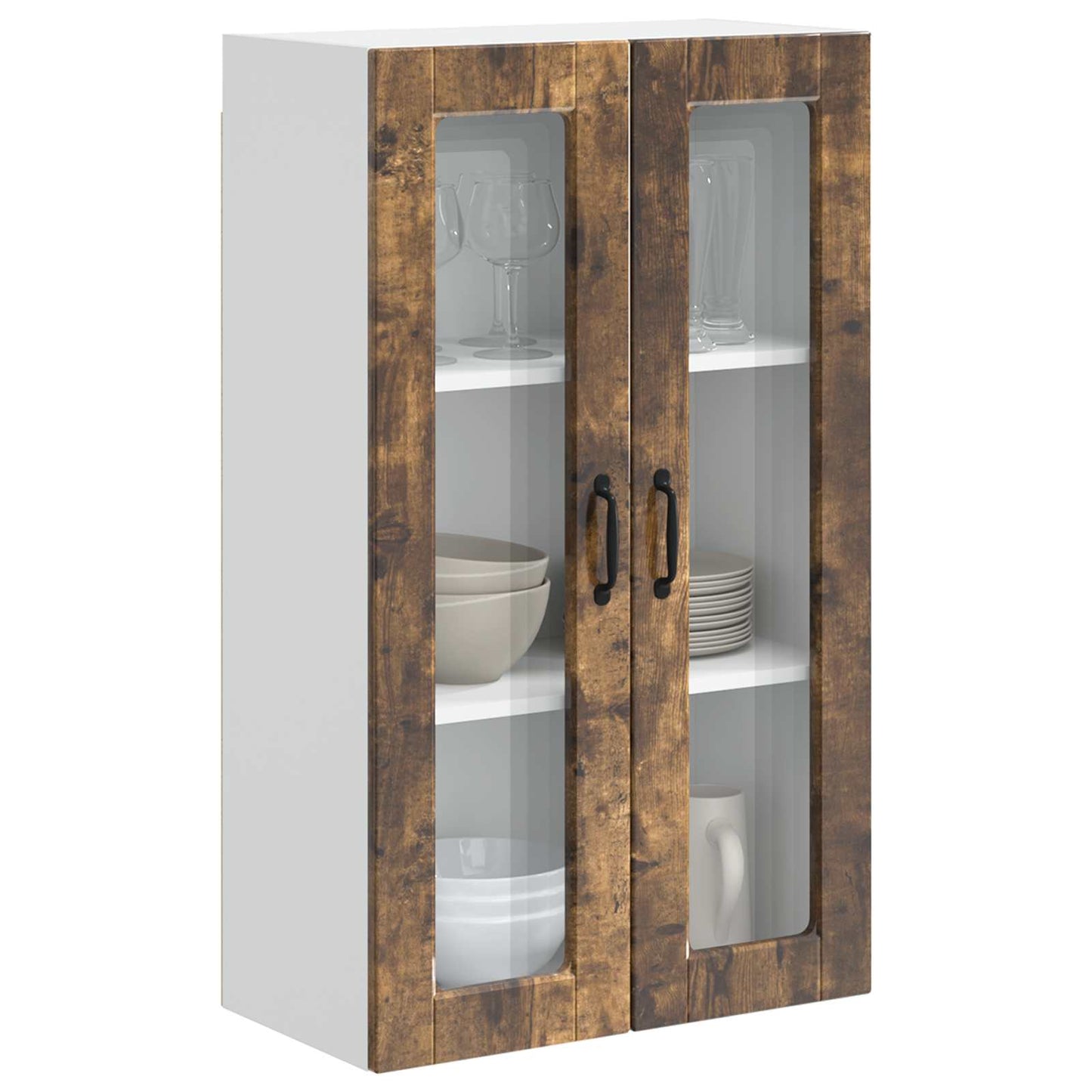 Vegghylle PORTO Røkt eik 60 x 31 x 100 cm Konstruert tre