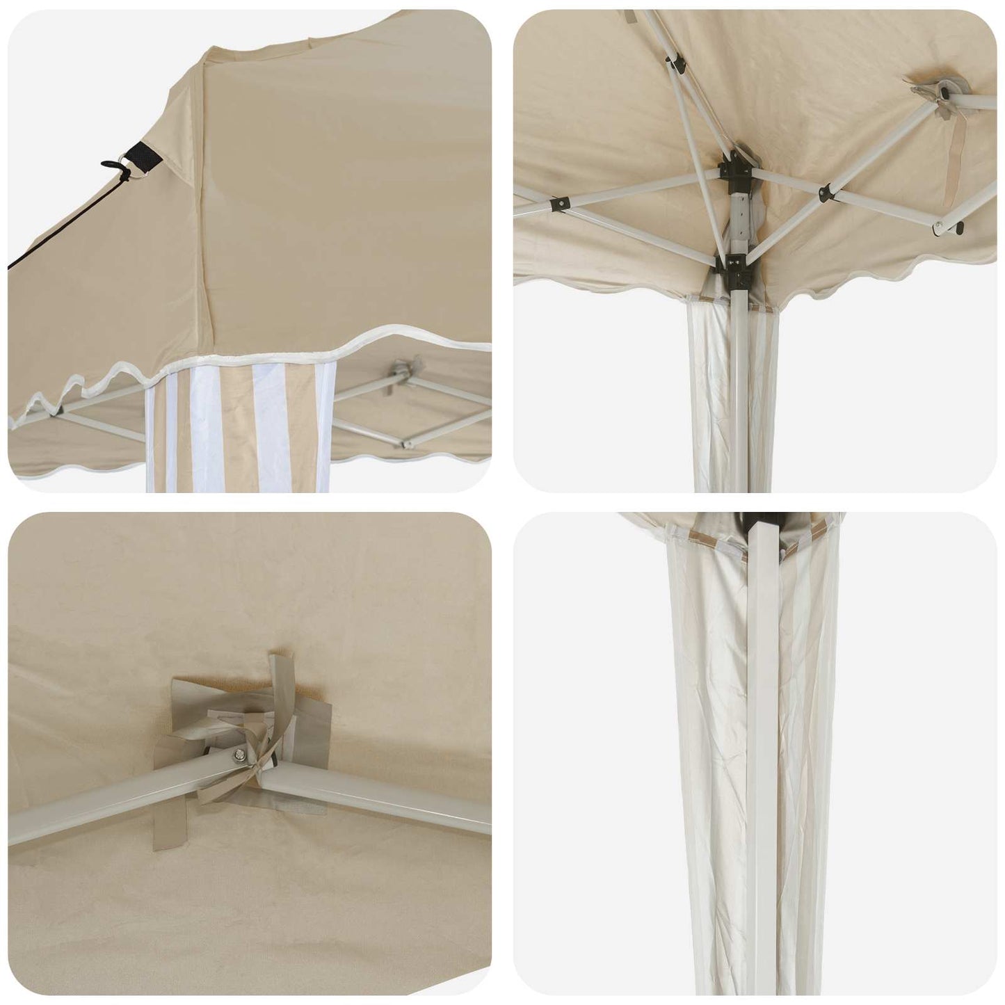Pop-up Festtelt 195 x 195 x 245 cm Krem Oxford Stoff