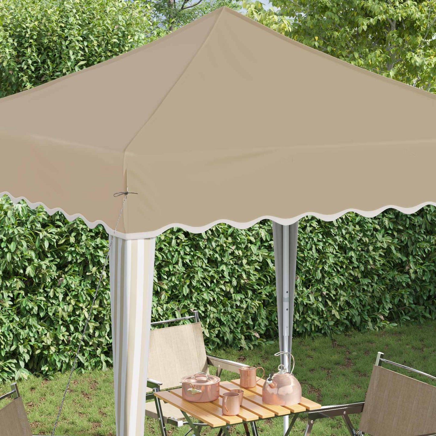 Pop-up Festtelt 195 x 195 x 245 cm Krem Oxford Stoff