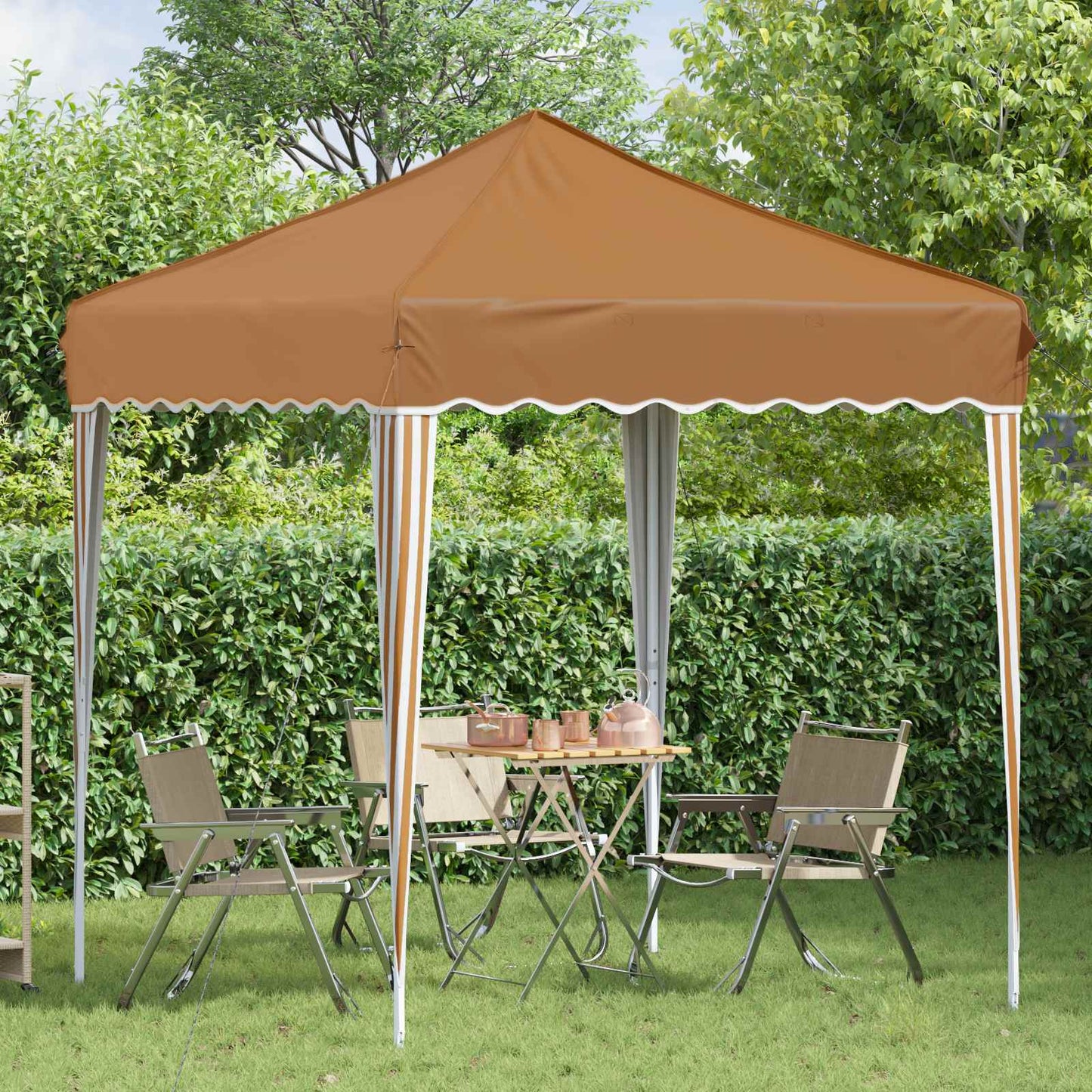 Pop-up Festtelt 195 x 195 x 245 cm Beige Oxford Stoff