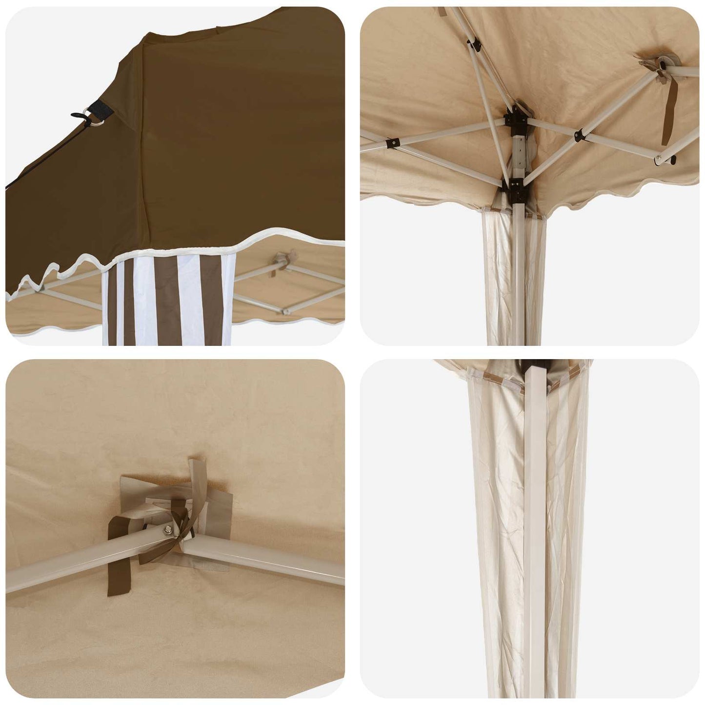 Pop-up Festtelt 195 x 195 x 245 cm Gråbrun Oxford Stoff