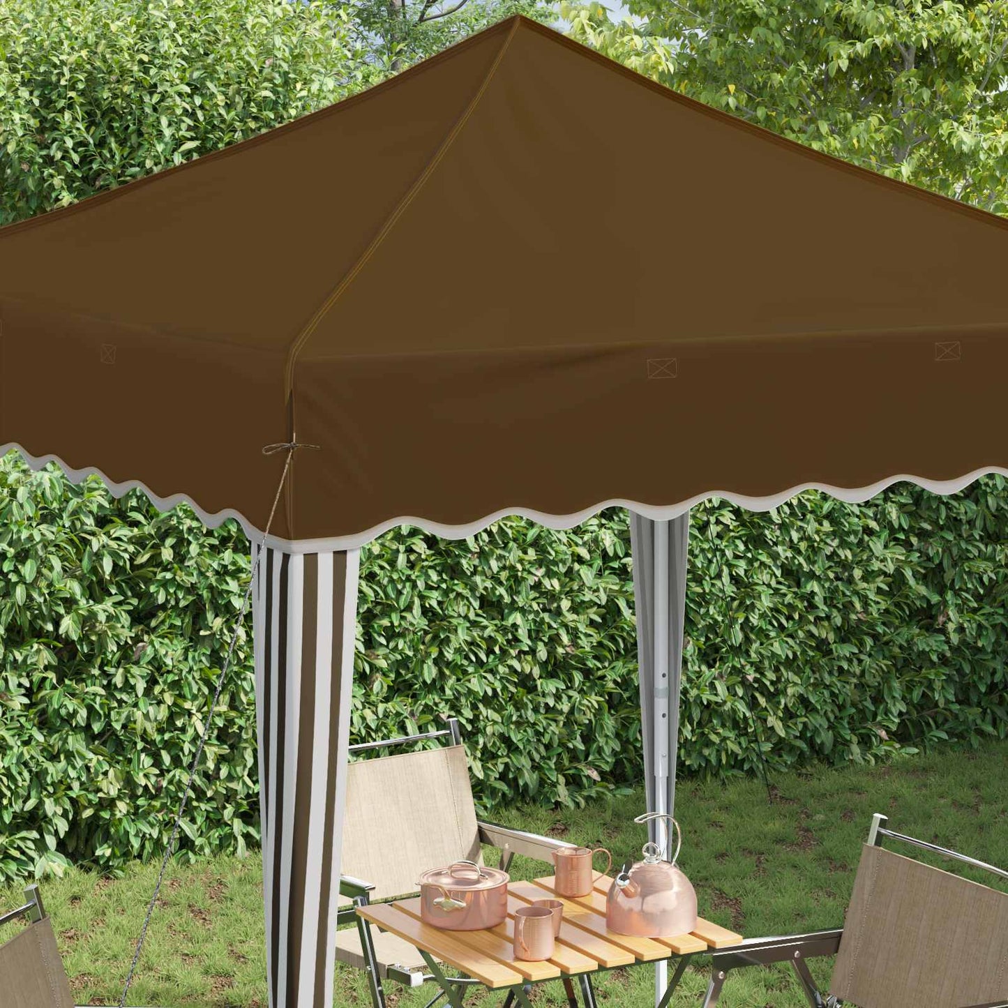 Pop-up Festtelt 195 x 195 x 245 cm Gråbrun Oxford Stoff
