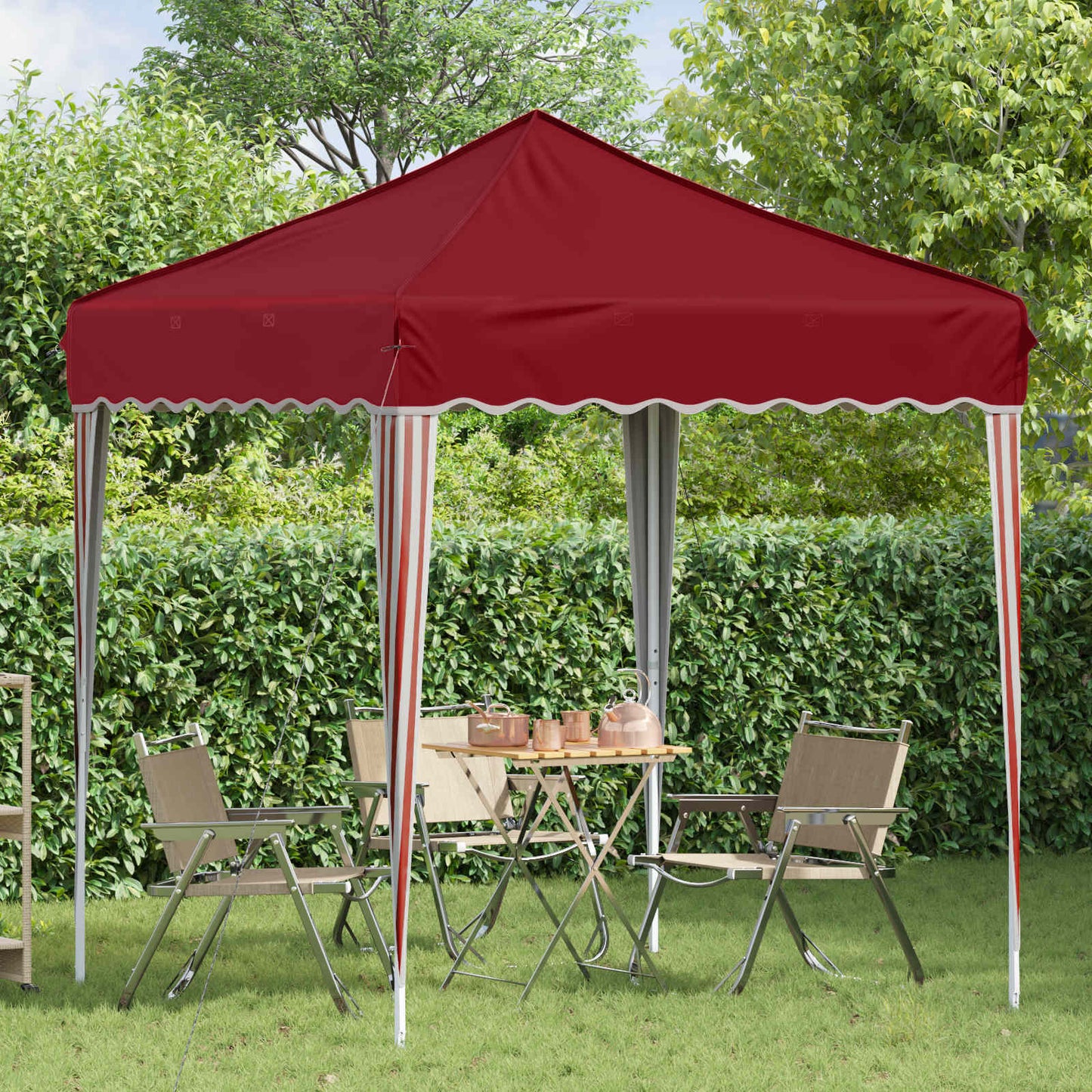 Pop-up Festtelt 195 x 195 x 245 cm Burgunder Oxford Stoff