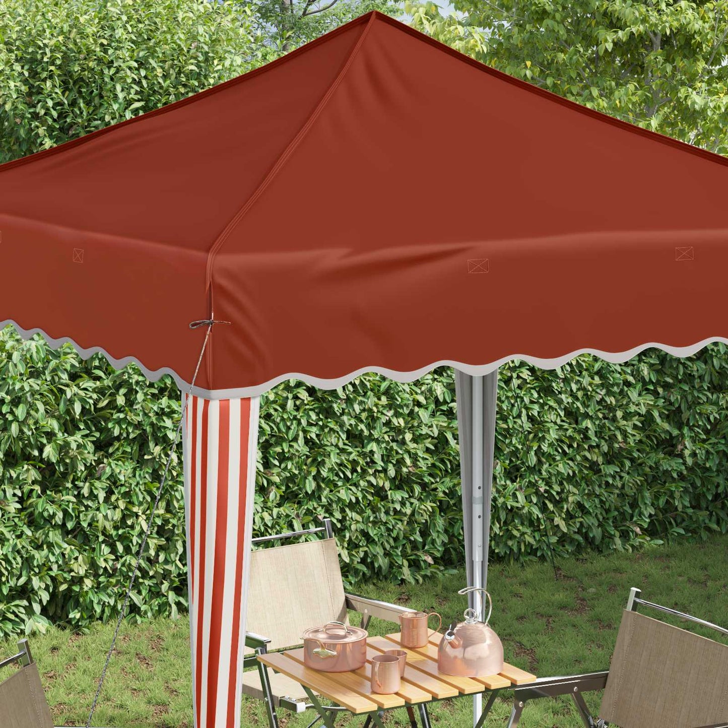 Pop-up Festtelt 195 x 195 x 245 cm Terrakotta Oxford Stoff