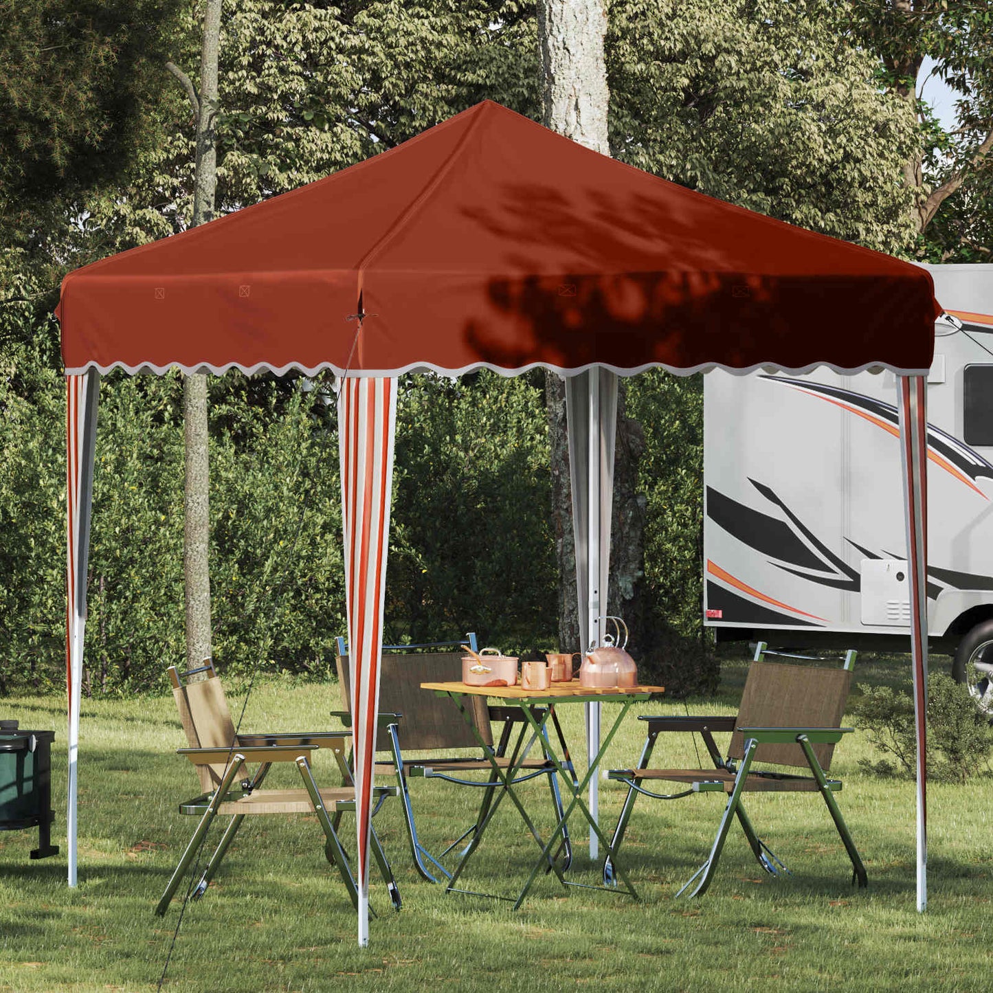 Pop-up Festtelt 195 x 195 x 245 cm Terrakotta Oxford Stoff