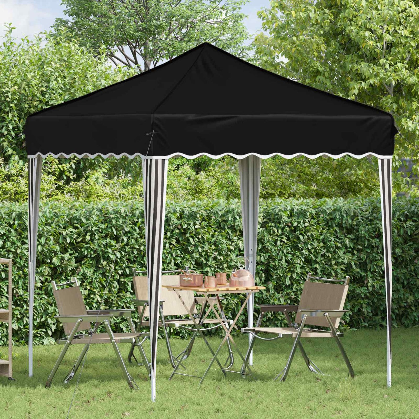 Pop-up Festtelt 195 x 195 x 245 cm Svart Oxford Stoff