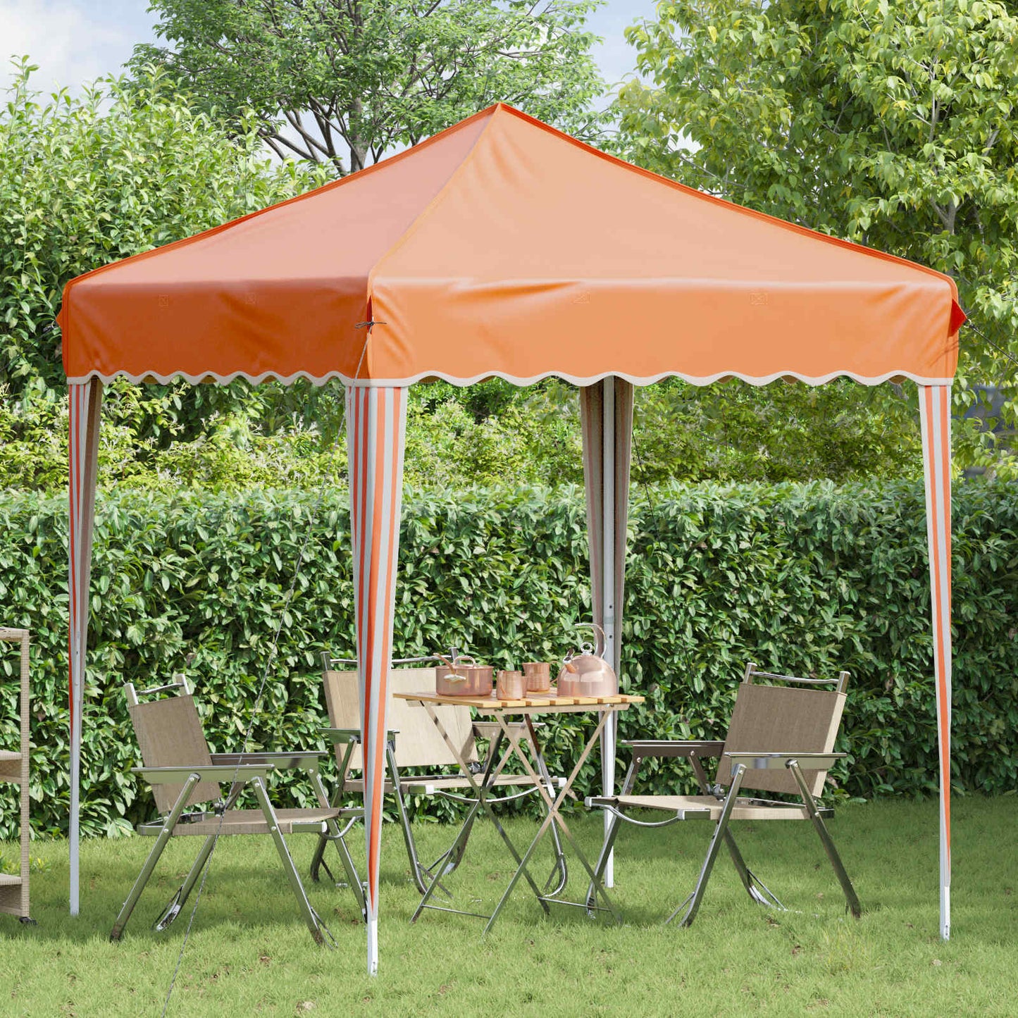 Pop-up Festtelt 195 x 195 x 245 cm Oransje Oxford Stoff