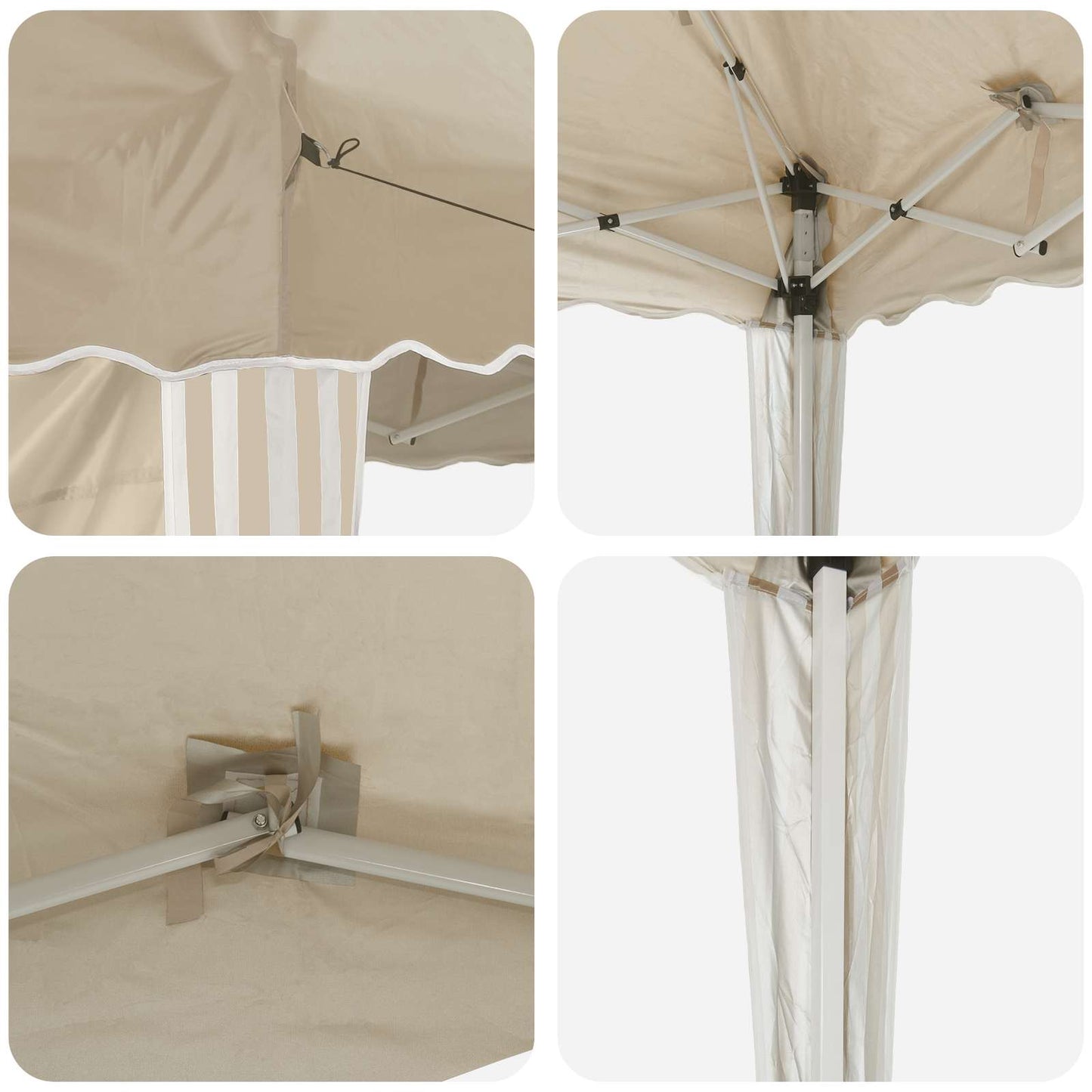Pop-up Festtelt 195 x 195 x 245 cm Krem Oxford Stoff