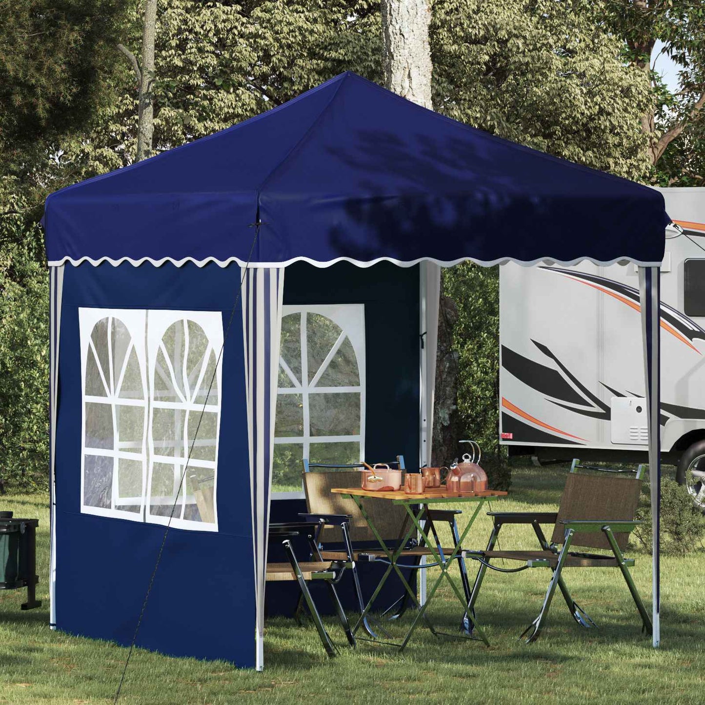 Pop-up Festtelt 195 x 195 x 245 cm Blå Oxford Stoff