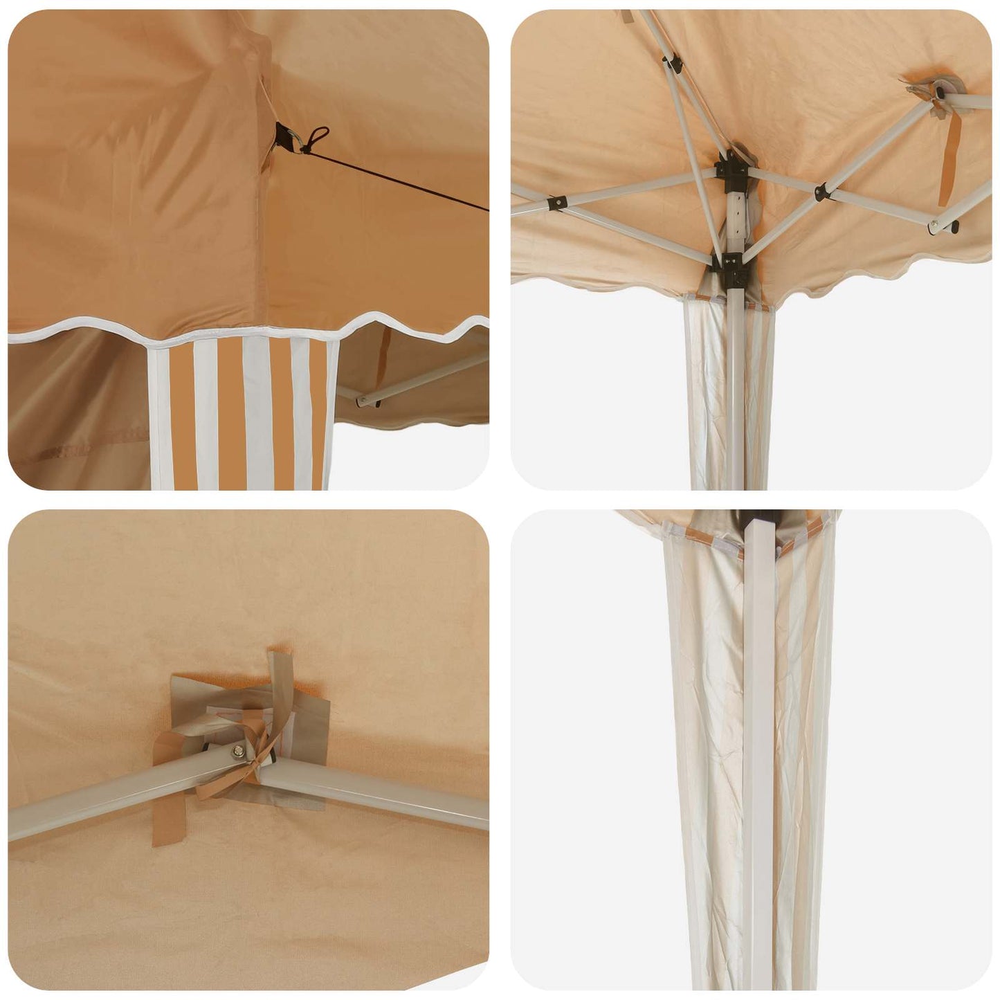 Pop-up Festtelt 195 x 195 x 245 cm Beige Oxford Stoff