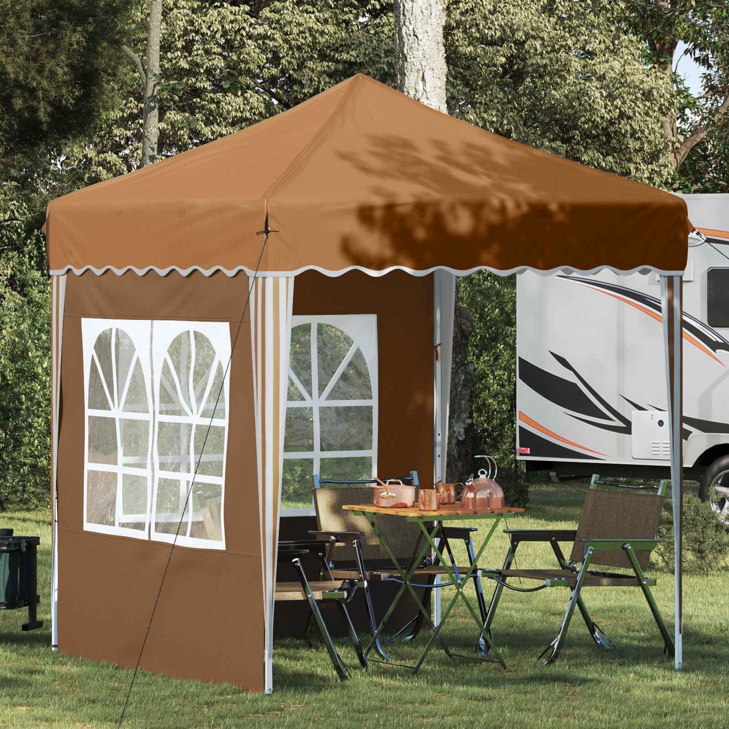 Pop-up Festtelt 195 x 195 x 245 cm Beige Oxford Stoff