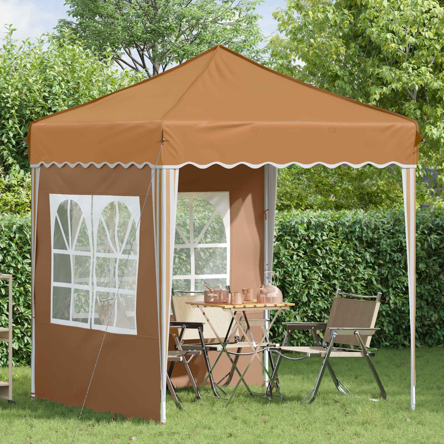 Pop-up Festtelt 195 x 195 x 245 cm Beige Oxford Stoff
