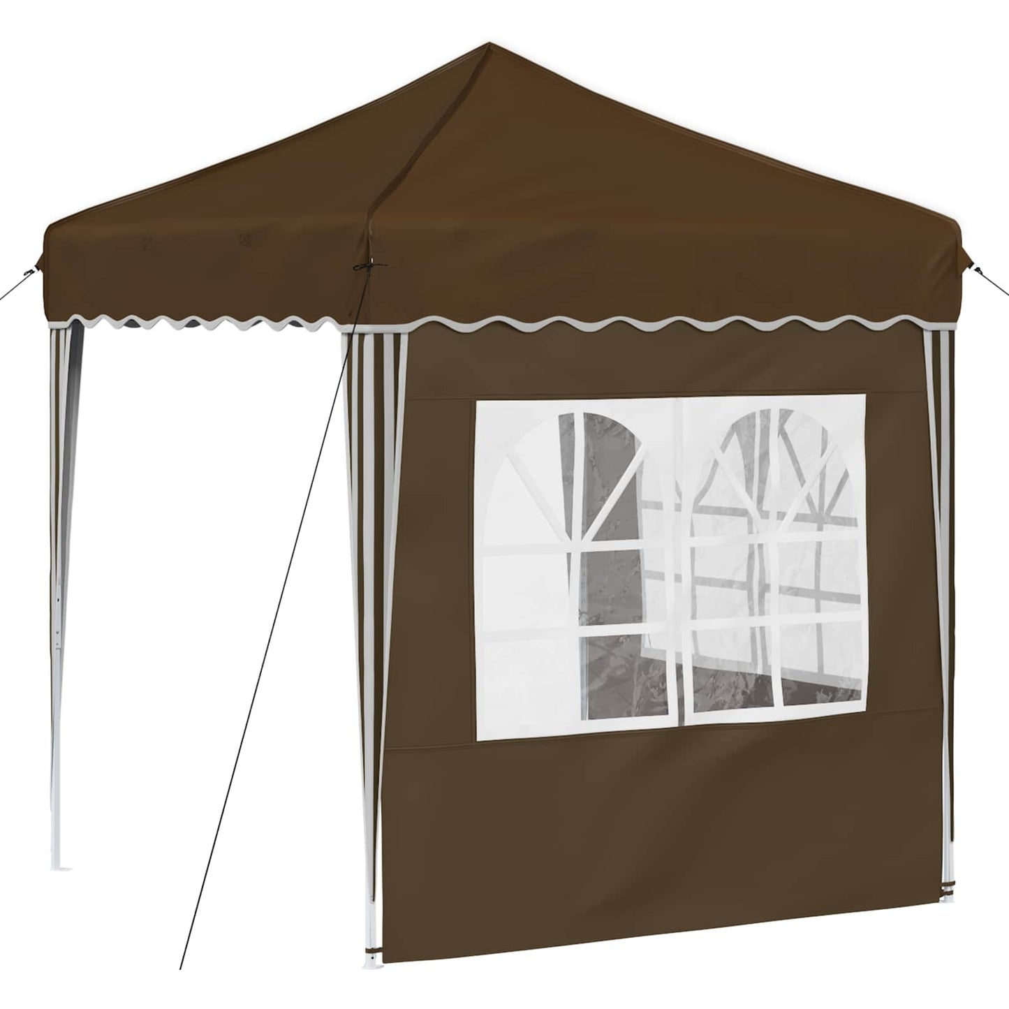 Pop-up Festtelt 195 x 195 x 245 cm Gråbrun Oxford Stoff