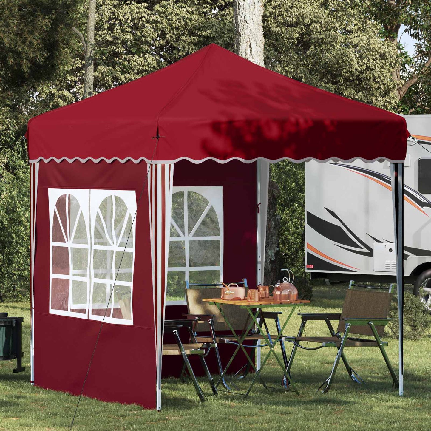 Pop-up Festtelt 195 x 195 x 245 cm Burgunder Oxford Stoff