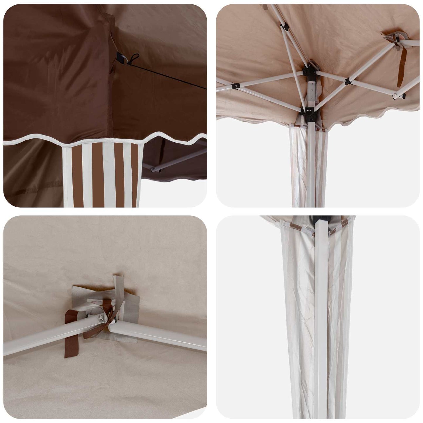 Pop-up Festtelt 195 x 195 x 245 cm Brun Oxford Stoff