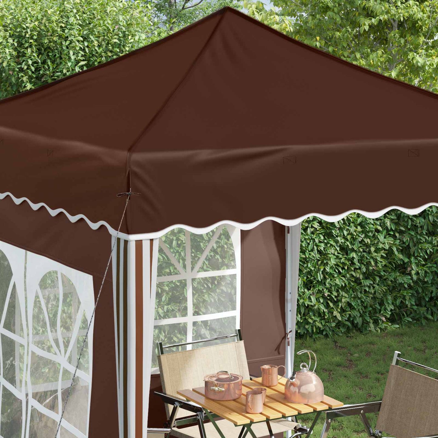 Pop-up Festtelt 195 x 195 x 245 cm Brun Oxford Stoff