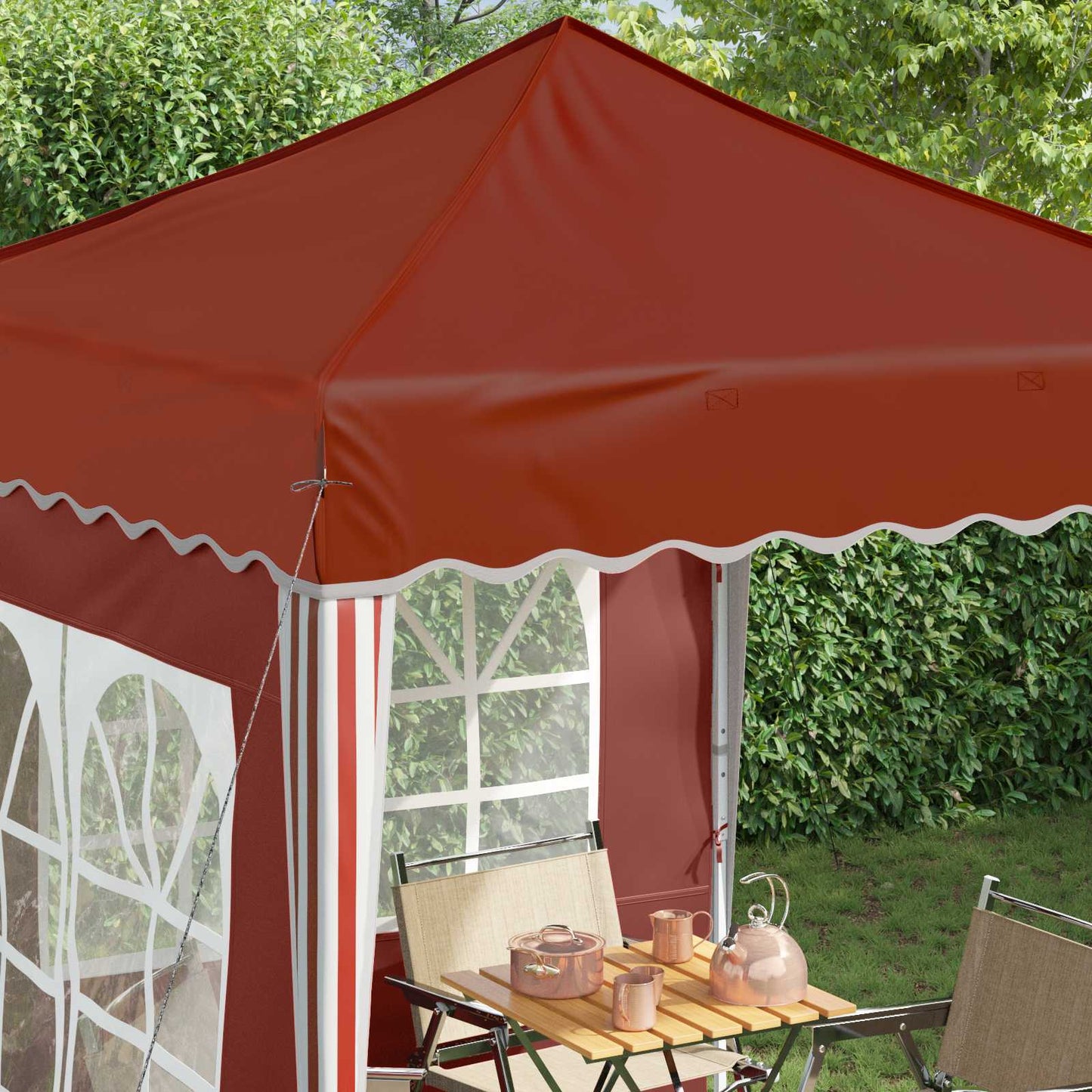 Pop-up Festtelt 195 x 195 x 245 cm Terrakotta Oxford Stoff