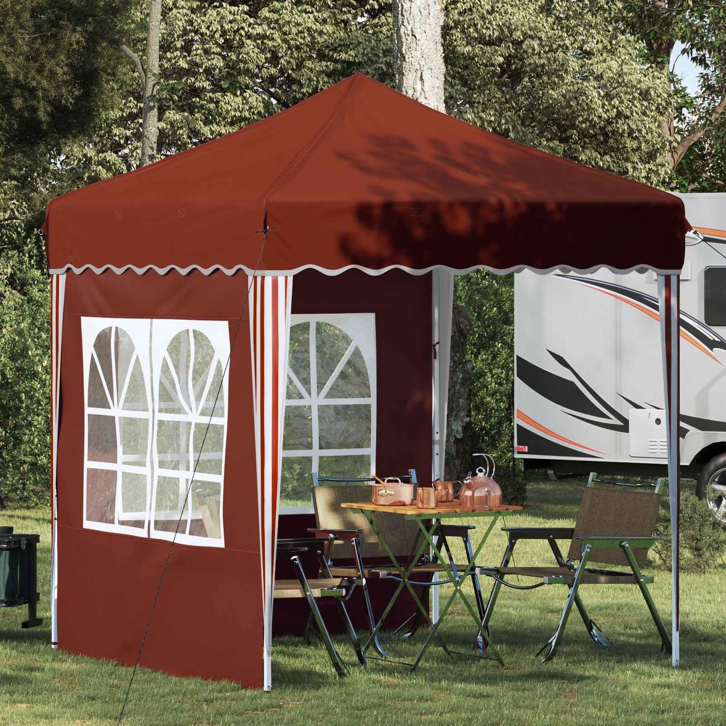 Pop-up Festtelt 195 x 195 x 245 cm Terrakotta Oxford Stoff