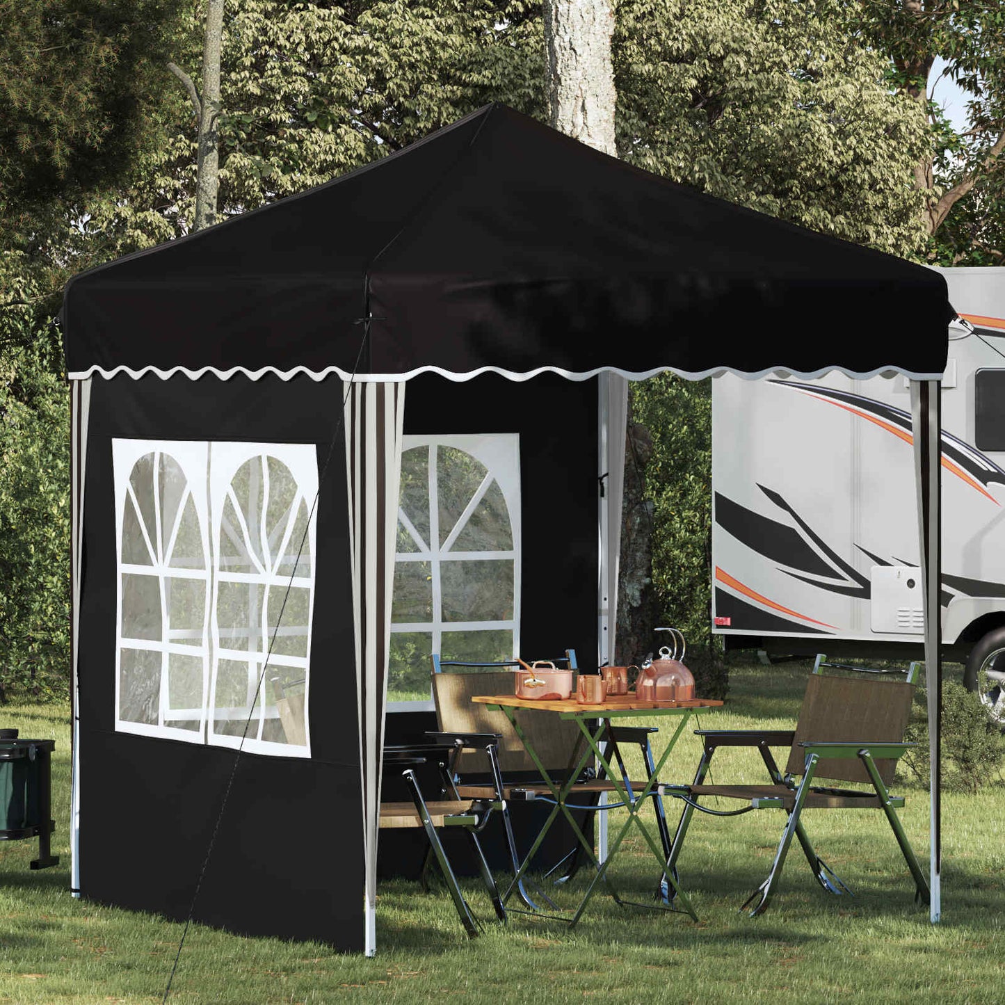 Pop-up Festtelt 195 x 195 x 245 cm Svart Oxford Stoff
